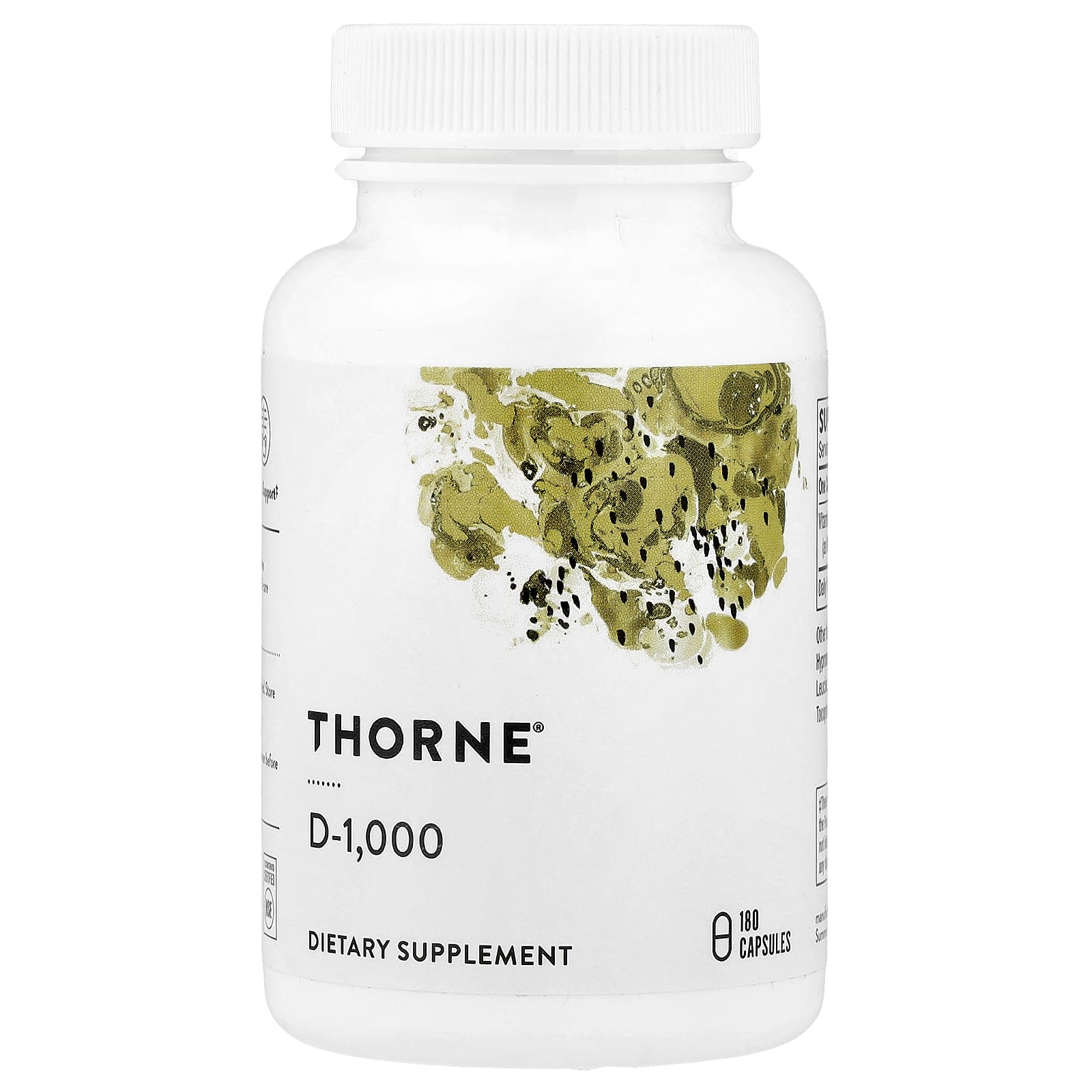 Thorne Research, D-1,000, (25 mcg per Capsule), 180 Capsules UPC 693749015741 | HiLife Vitamins