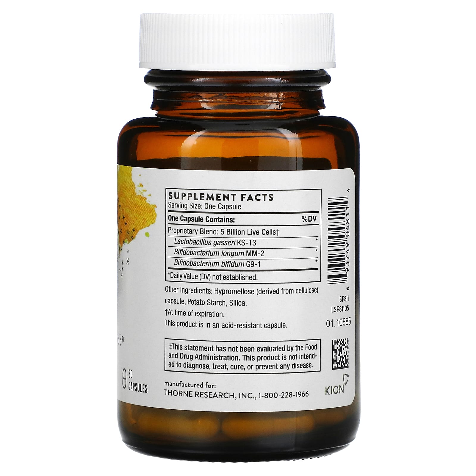 Thorne Research, FloraMend Prime Probiotic, 30 Capsules UPC 693749048114 | HiLife Vitamins