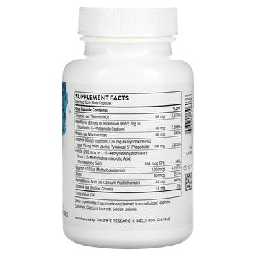 Thorne Research, B-Complex #6, 60 Capsules UPC 693749106036 | HiLife Vitamins