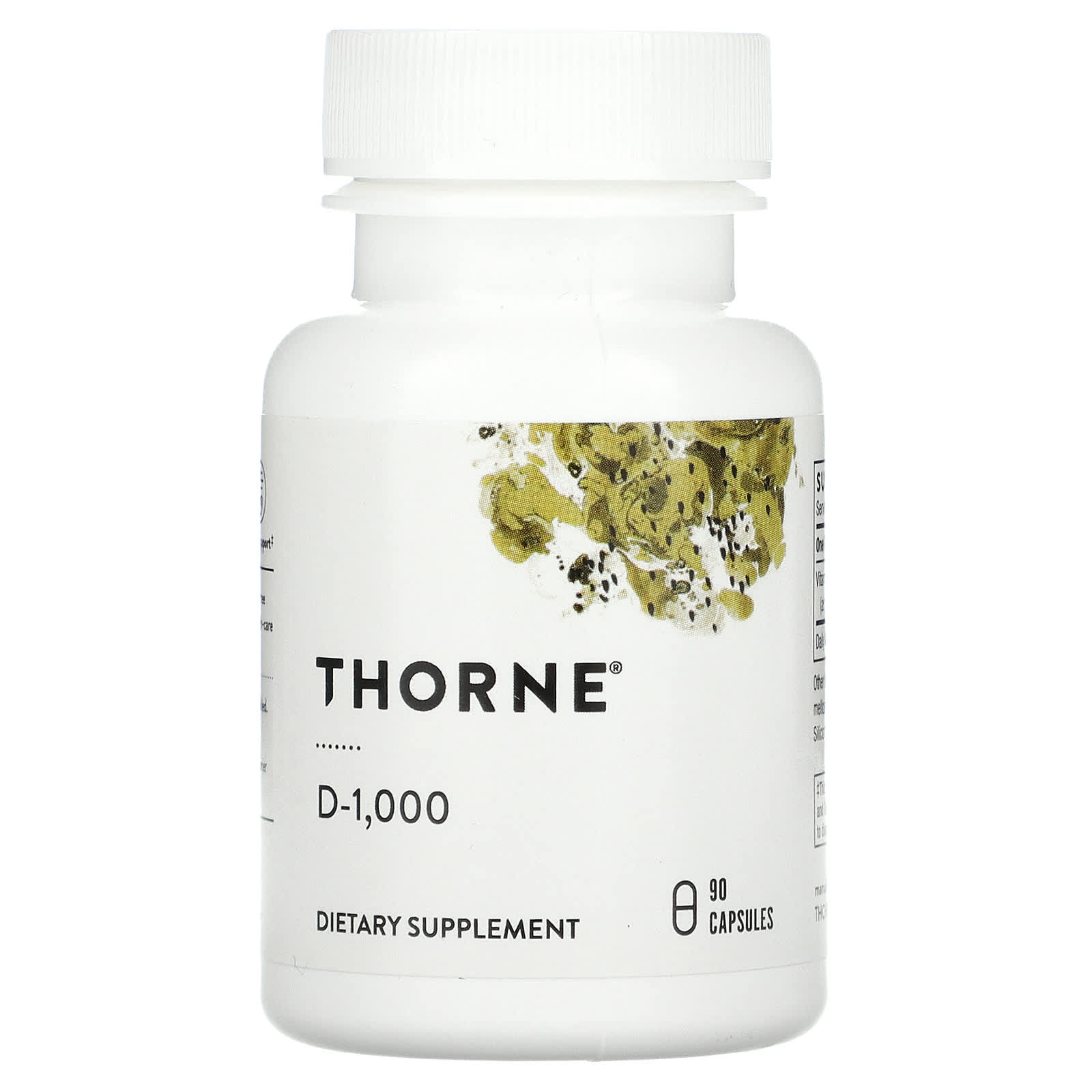 Thorne Research, Vitamin D-1,000, 90 Capsules UPC 693749128014 | HiLife Vitamins