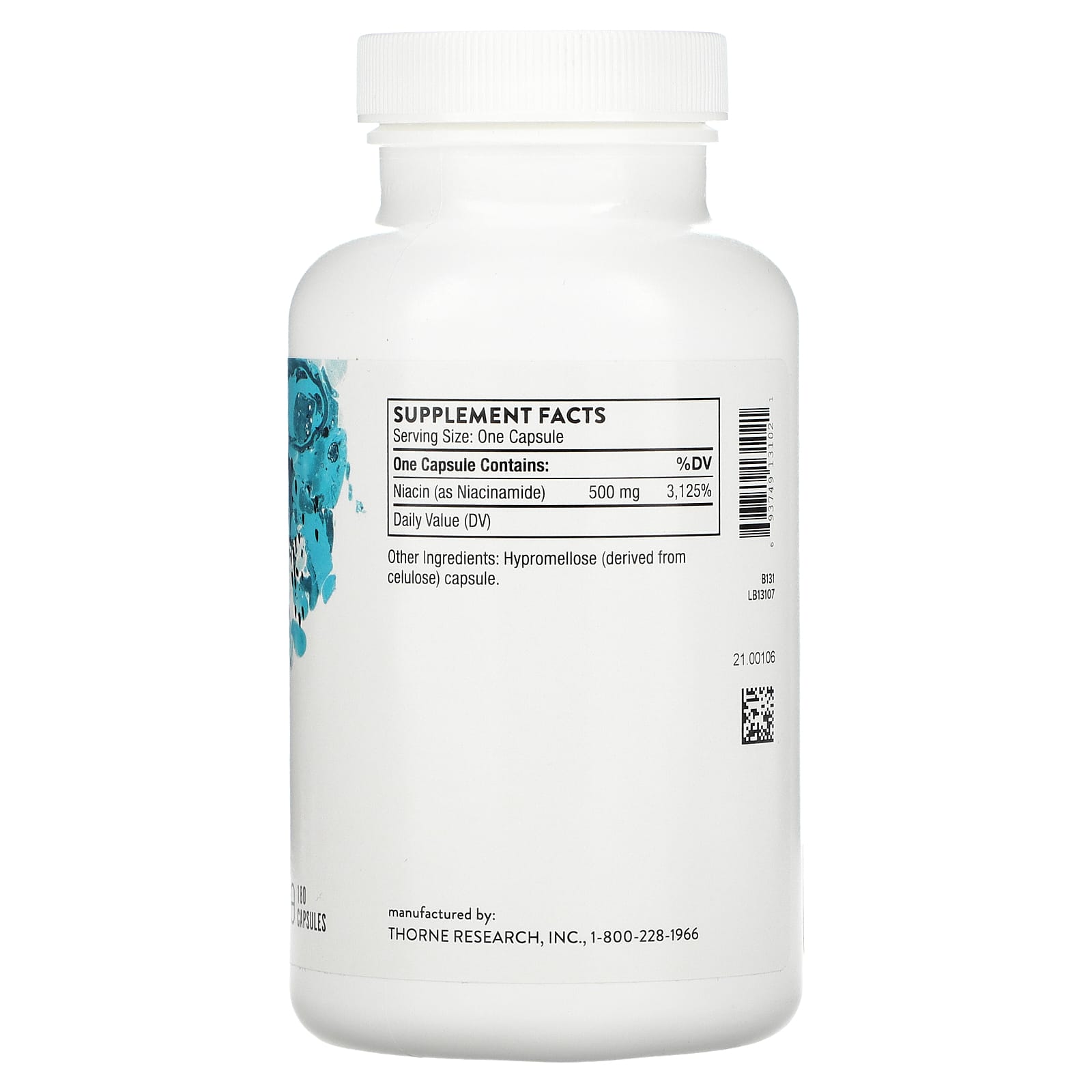 Thorne Research, Niacinamide, 180 Capsules UPC 693749131021 | HiLife Vitamins