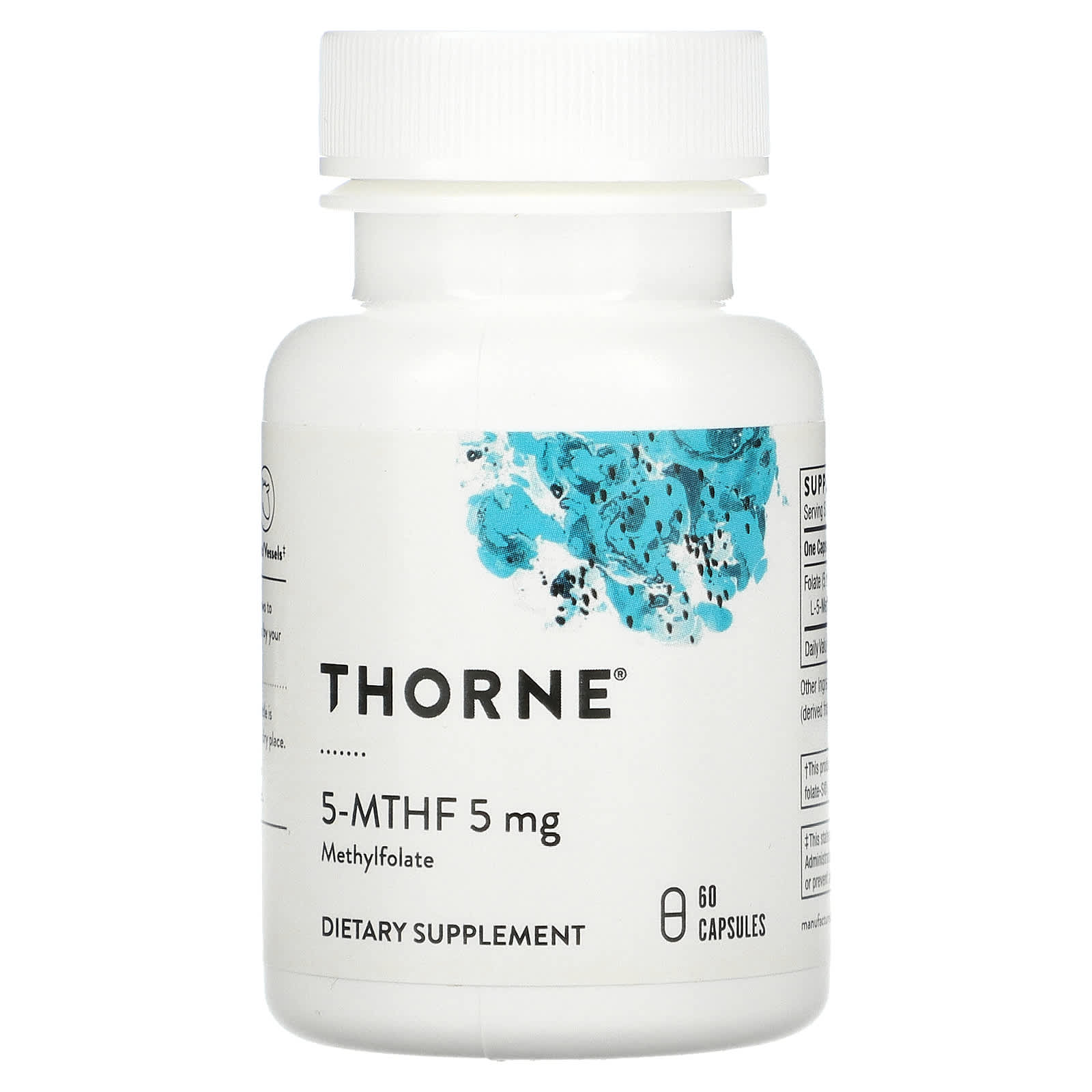Thorne Research, 5-Mthf 5 mg (L-5-Methyltetrahydrofolate), 60 Capsules UPC 693749132011 | HiLife Vitamins