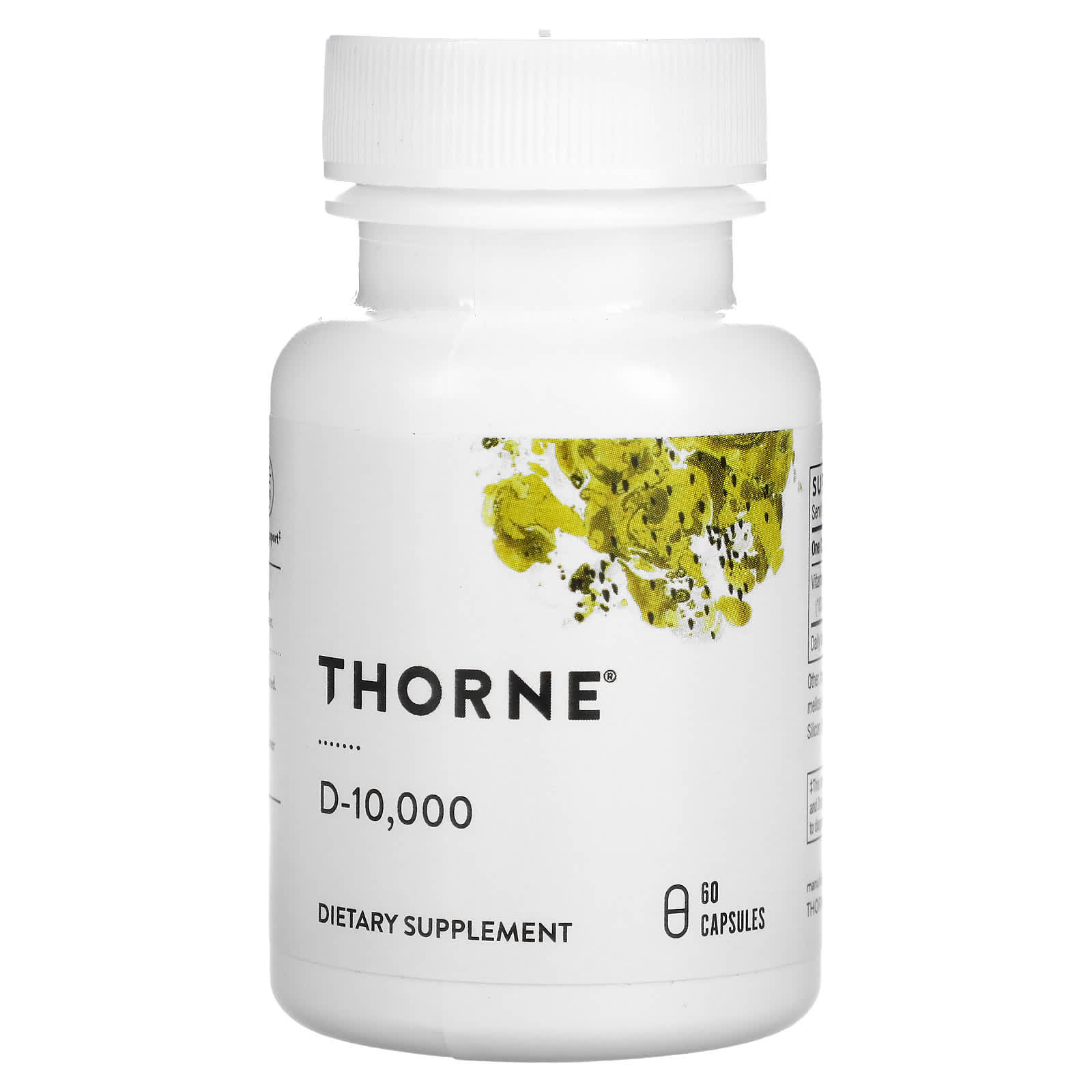 Thorne Research, Vitamin D-10,000, 60 Capsules UPC 693749148012 | HiLife Vitamins