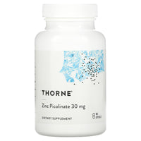 Thorne Research, Zinc Picolinate 30 mg, 180 Capsules UPC 693749221029 | HiLife Vitamins