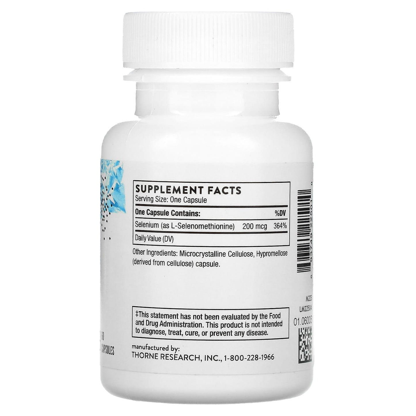 Thorne Research, Selenium 200 mcg, 60 Capsules UPC 693749225010 | HiLife Vitamins
