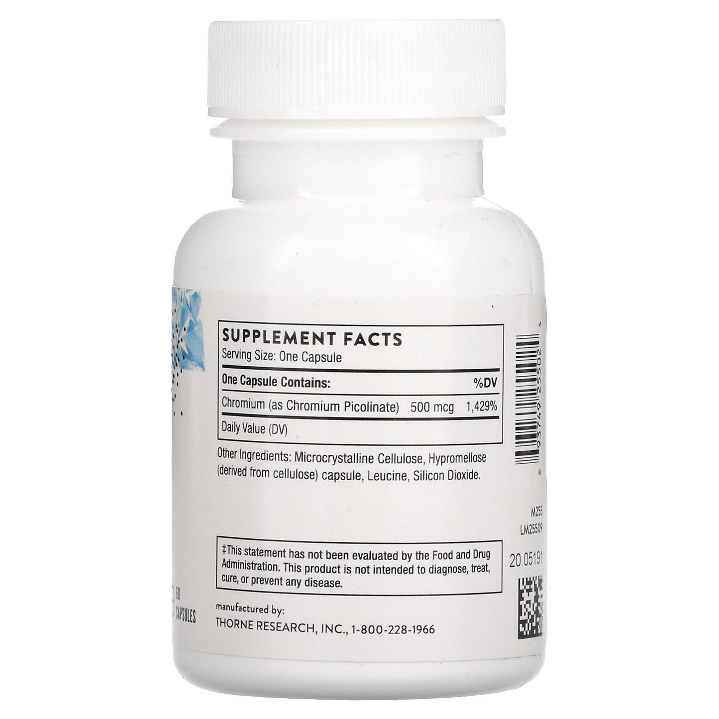 Thorne Research, Chromium Picolinate, 60 Capsules UPC 693749255024 | HiLife Vitamins