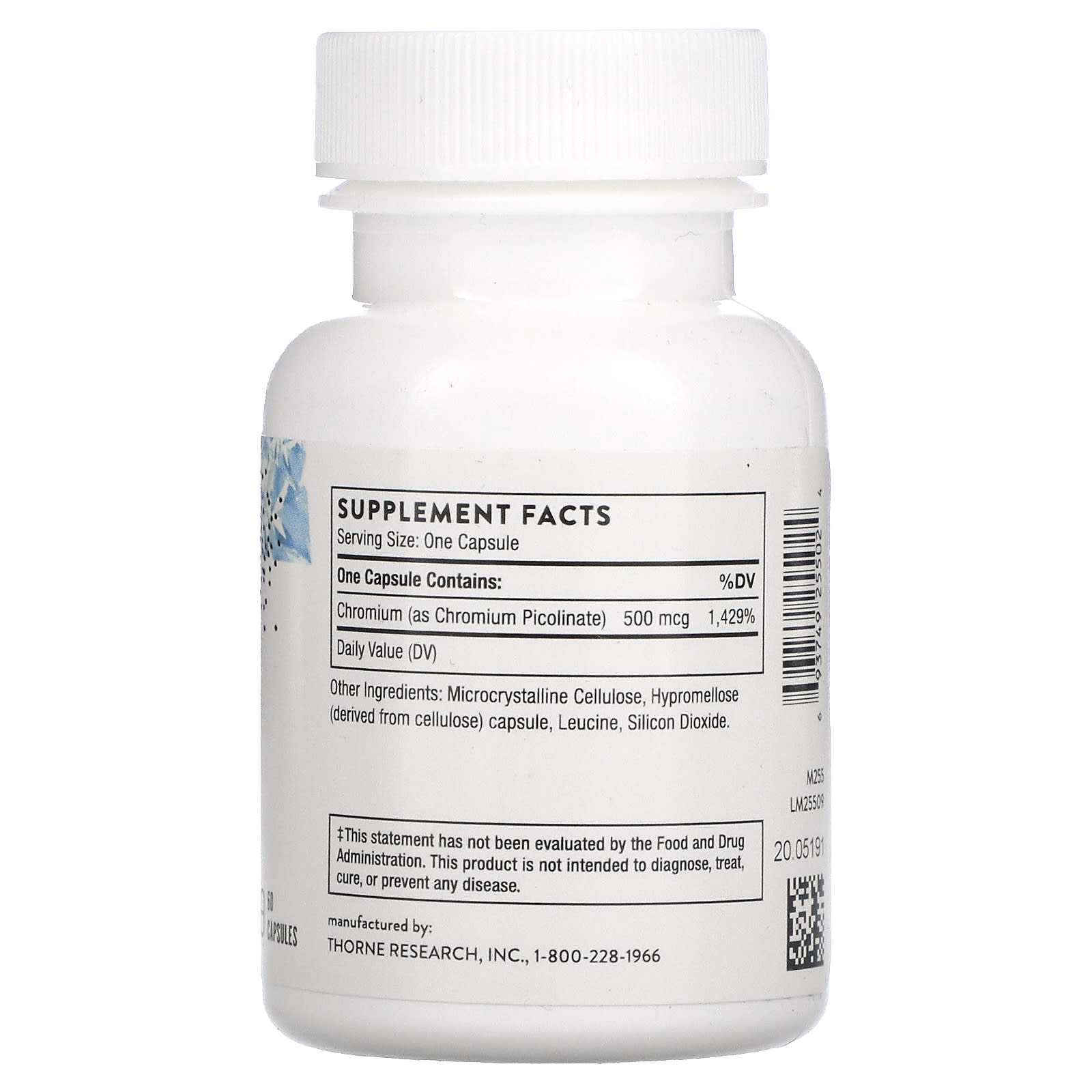 Thorne Research, Chromium Picolinate, 60 Capsules UPC 693749255024 | HiLife Vitamins