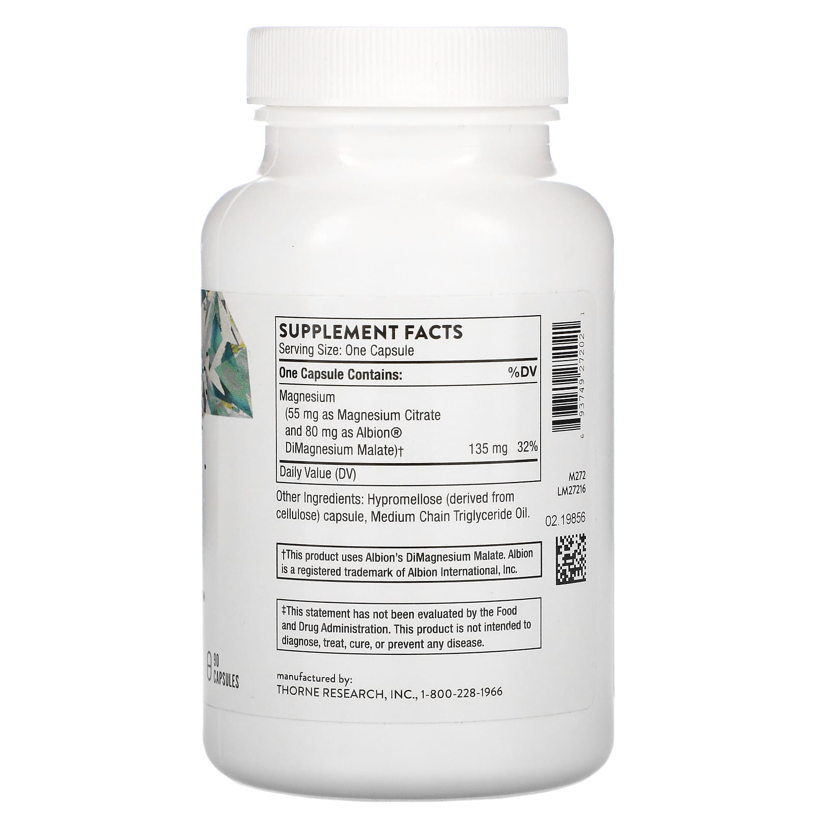 Thorne Research, Magnesium Citramate, 90 Capsules UPC 693749272021 | HiLife Vitamins