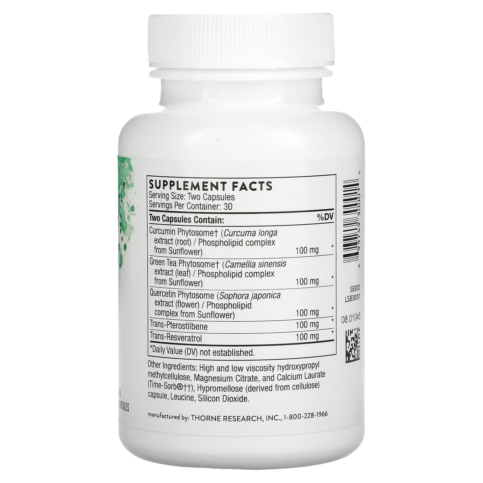 Thorne Research, Resveratrol Complex (formerly PolyResveratrol-SR), 60 Capsules UPC 693749300014 | HiLife Vitamins