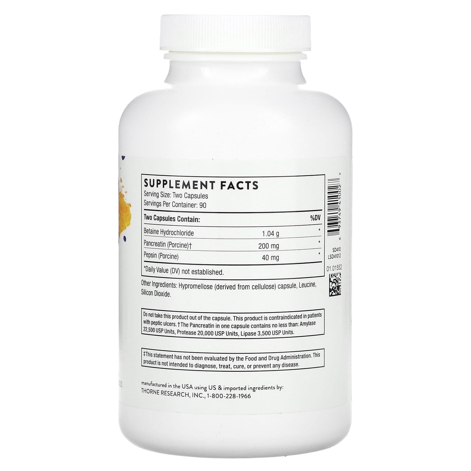 Thorne Research, Multi Enzyme, 180 Capsules UPC 693749410027 | HiLife Vitamins