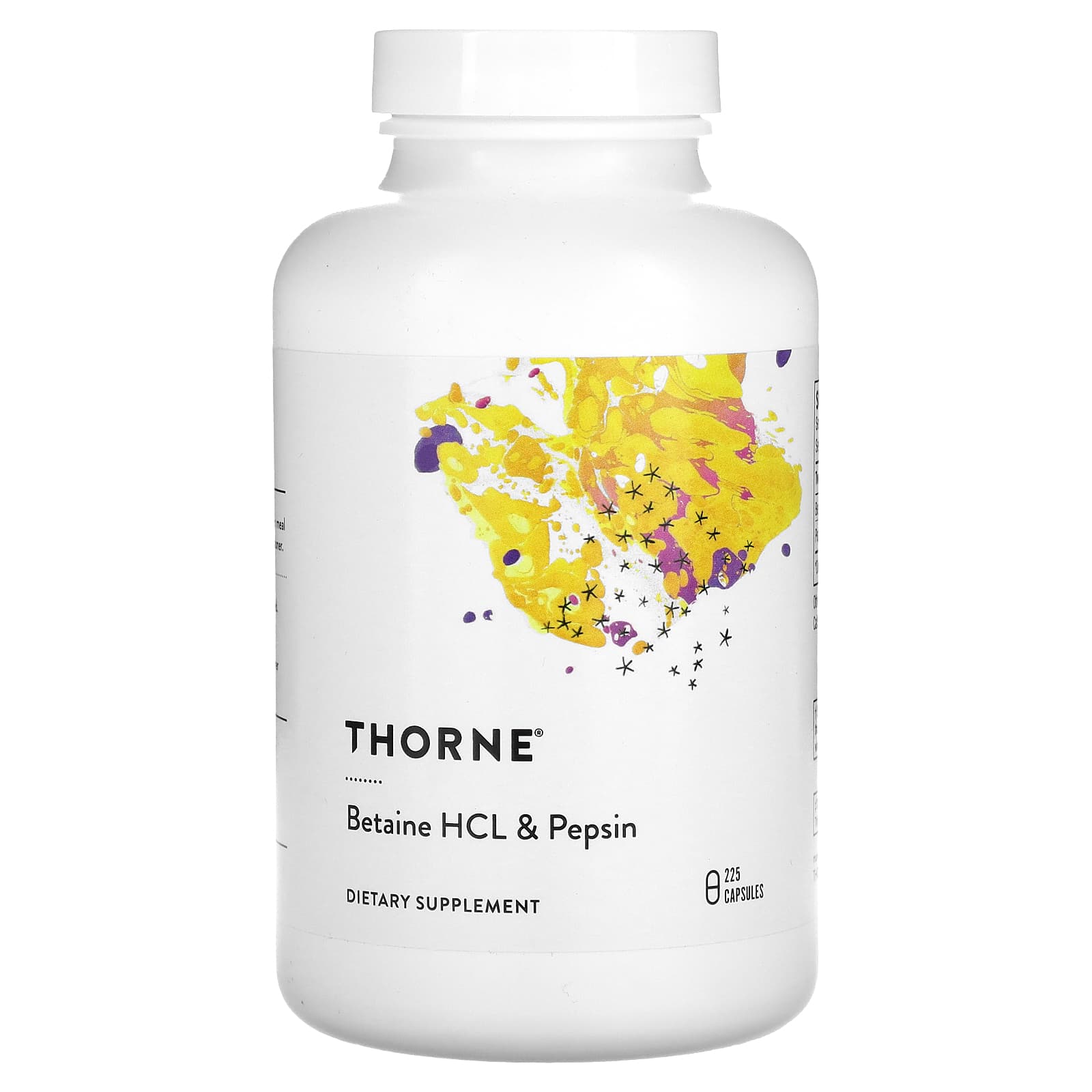 Thorne Research, Betaine HCL & Pepsin, 225 Capsules UPC 693749415022 | HiLife Vitamins