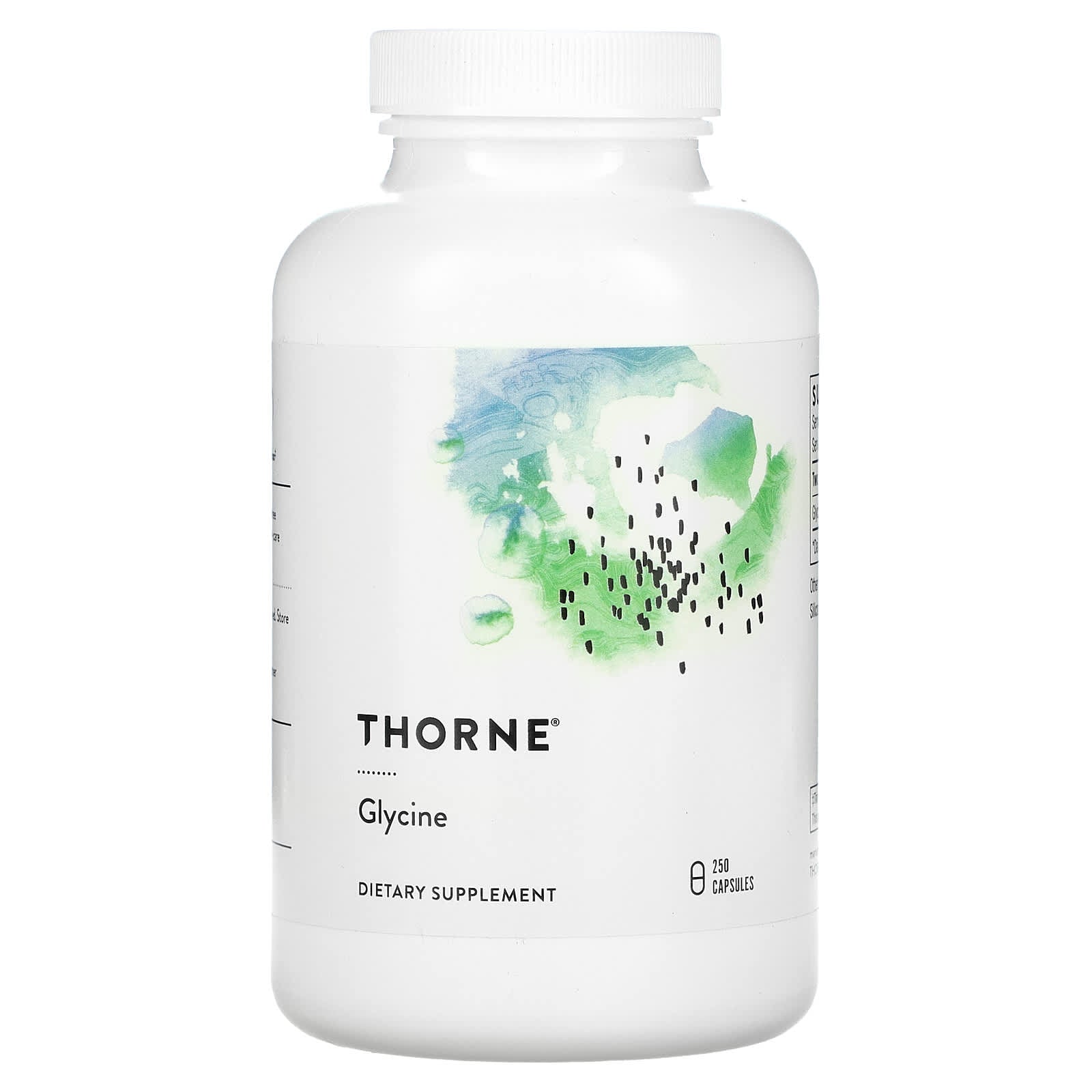 Thorne Research, Glycine, 250 Capsules UPC 693749512028 | HiLife Vitamins