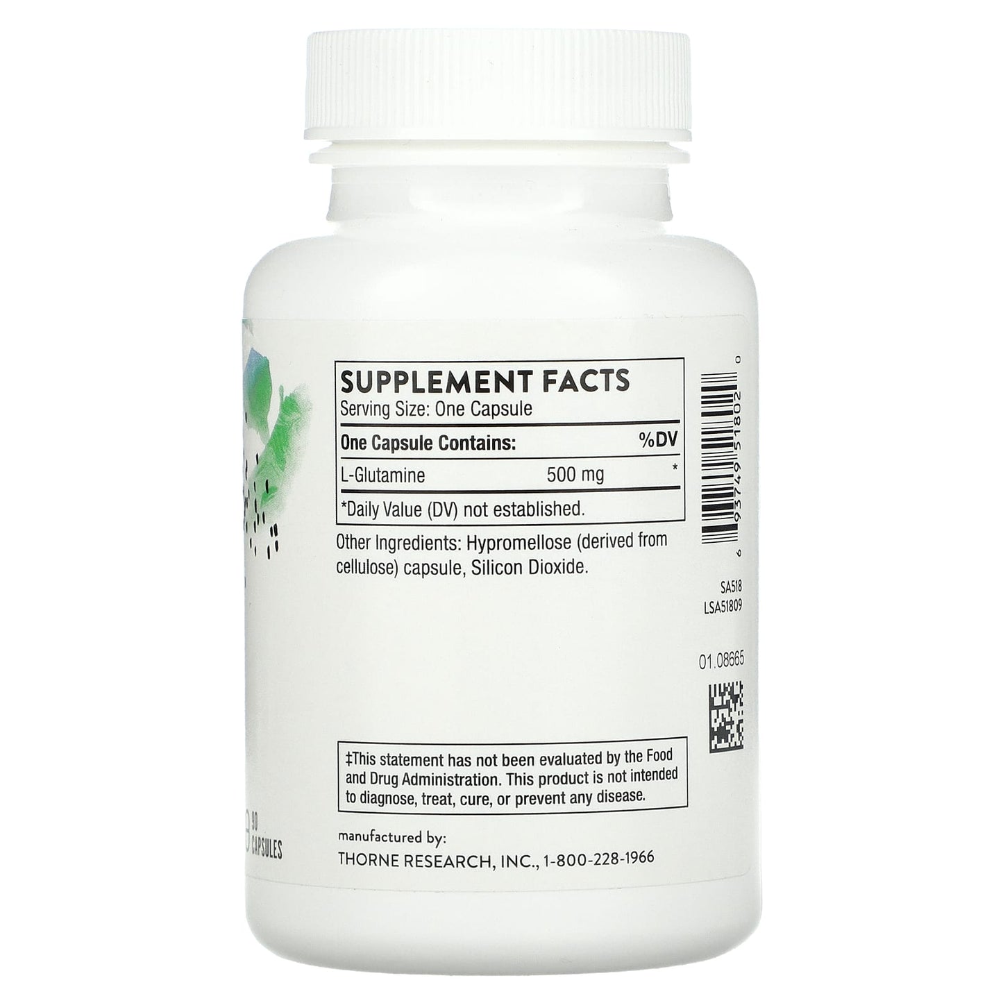 Thorne Research, L-Glutamine, 90 Capsules UPC 693749518020 | HiLife Vitamins