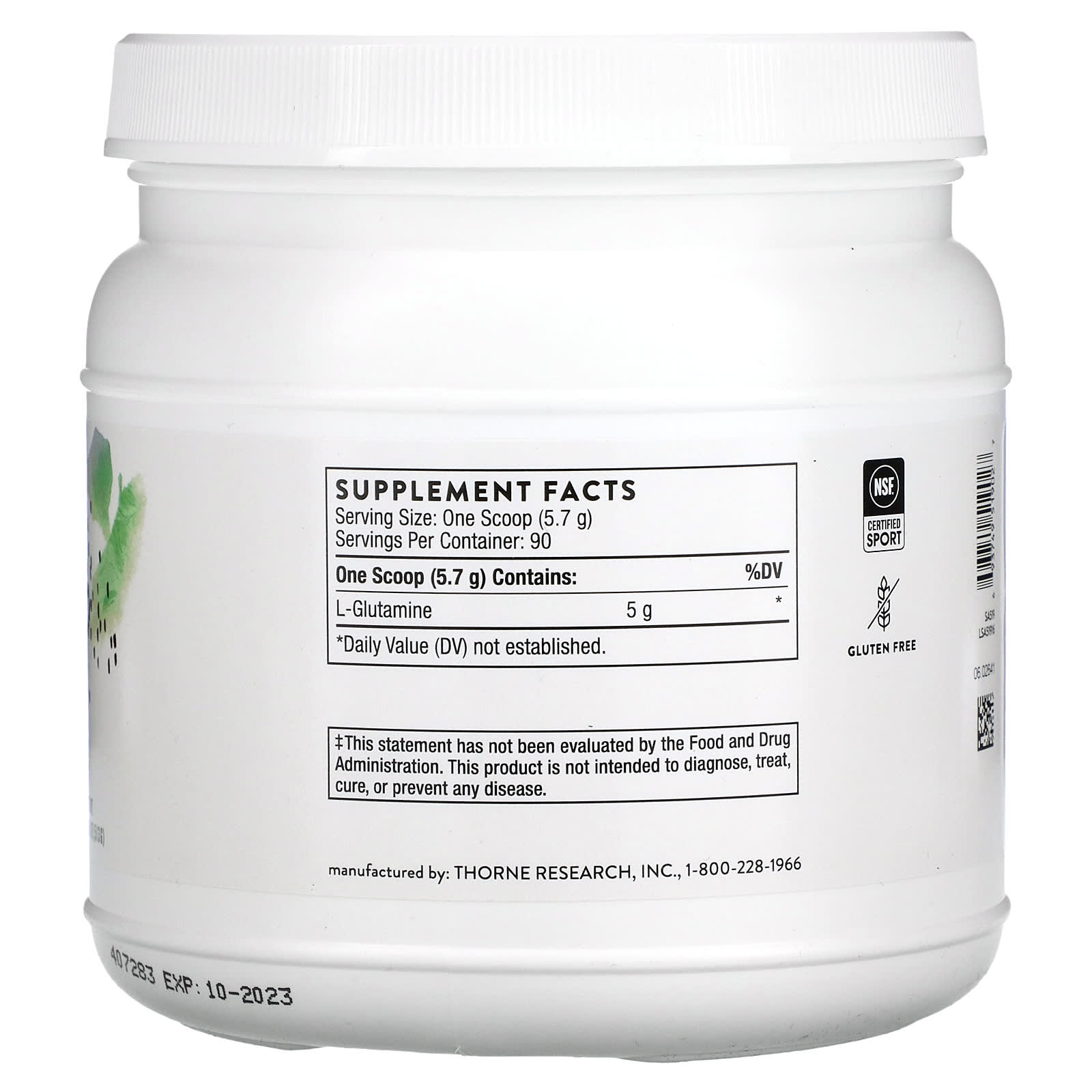 Thorne Research, L-Glutamine Powder, 18.1 oz UPC 693749519027 | HiLife Vitamins