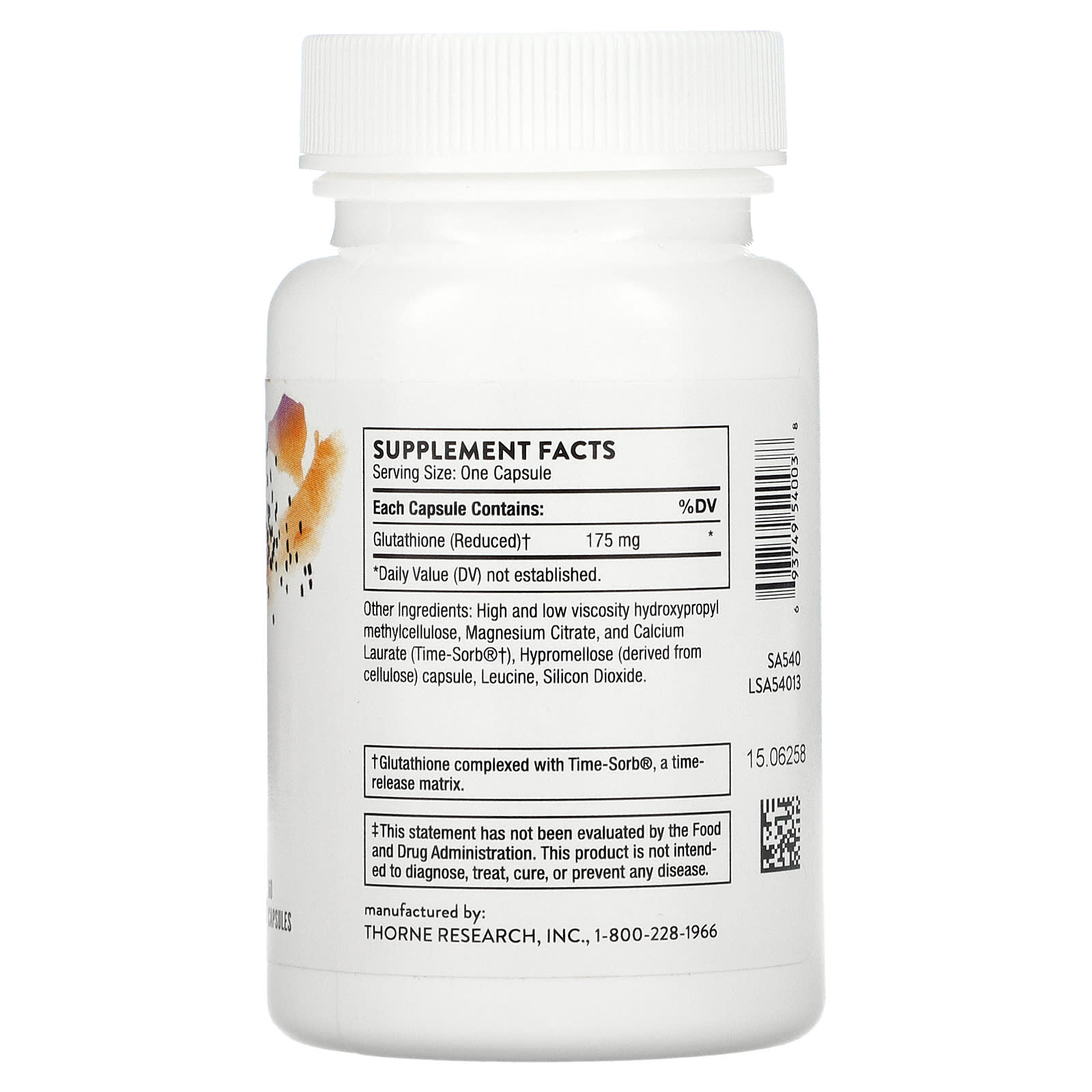 Thorne Research, Glutathione-Sr, 60 Capsules UPC 693749540038 | HiLife Vitamins