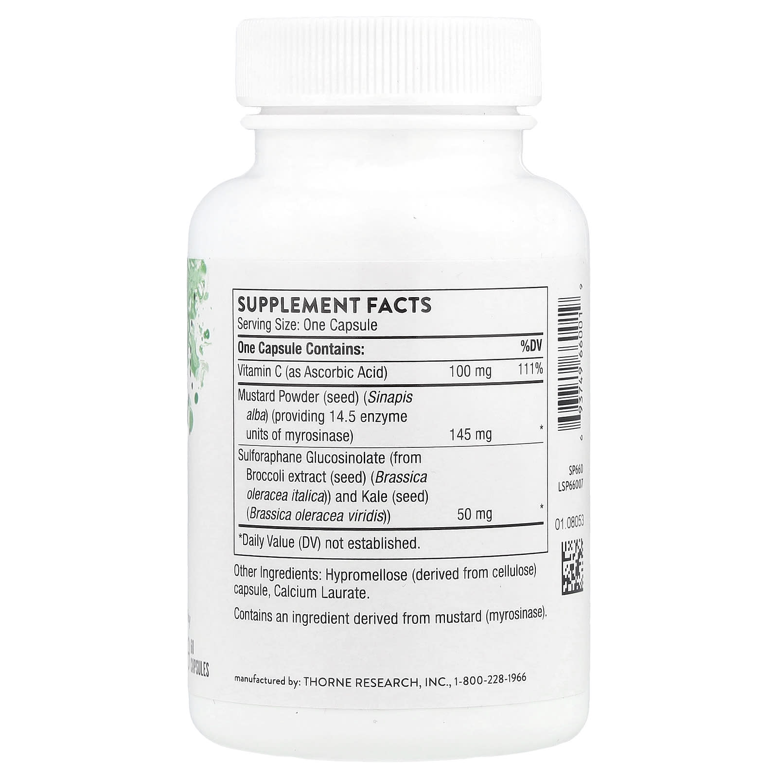 Thorne Research, Broccoli Seed Extract (formerly Crucera-SGS), 60 Capsules UPC 693749660019 | HiLife Vitamins