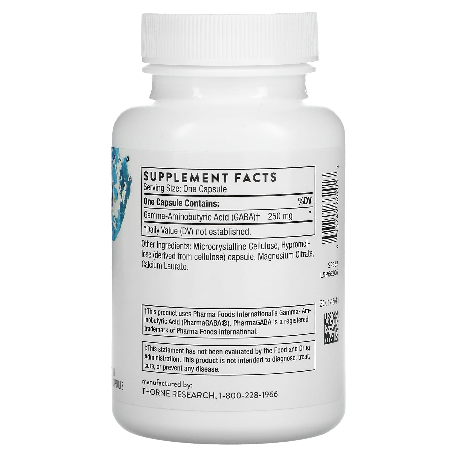 Thorne Research, Pharmagaba-250, 60 Capsules UPC 693749662013 | HiLife Vitamins