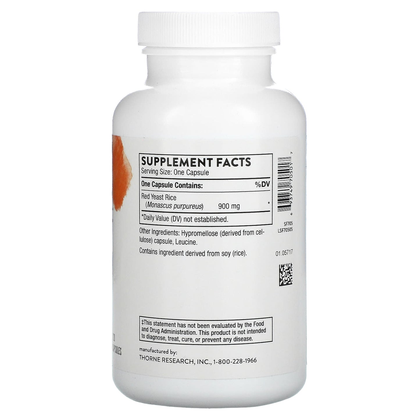Thorne Research, Red Yeast Rice (formerly Choleast-900), 120 Capsules UPC 693749705017 | HiLife Vitamins
