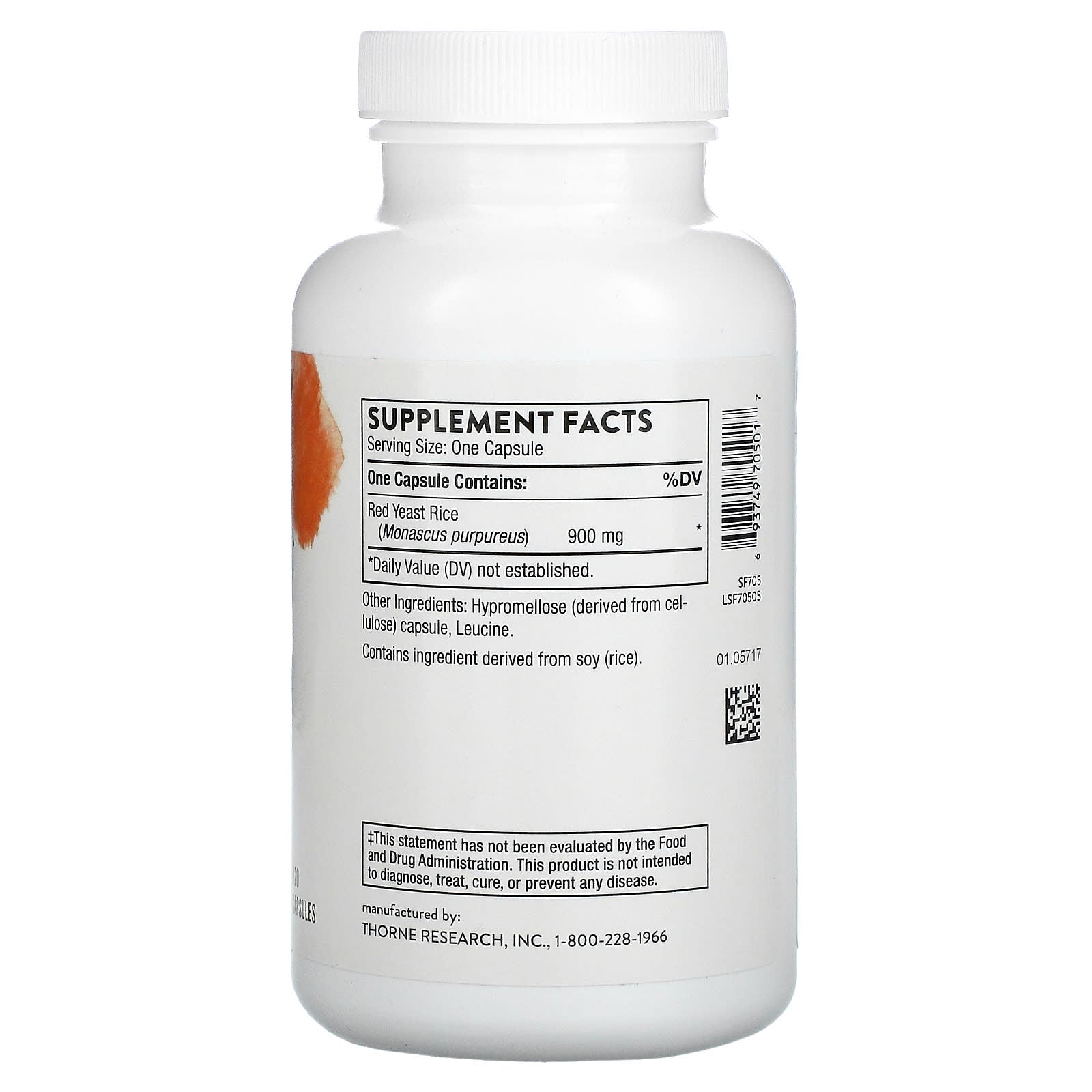 Thorne Research, Red Yeast Rice (formerly Choleast-900), 120 Capsules UPC 693749705017 | HiLife Vitamins