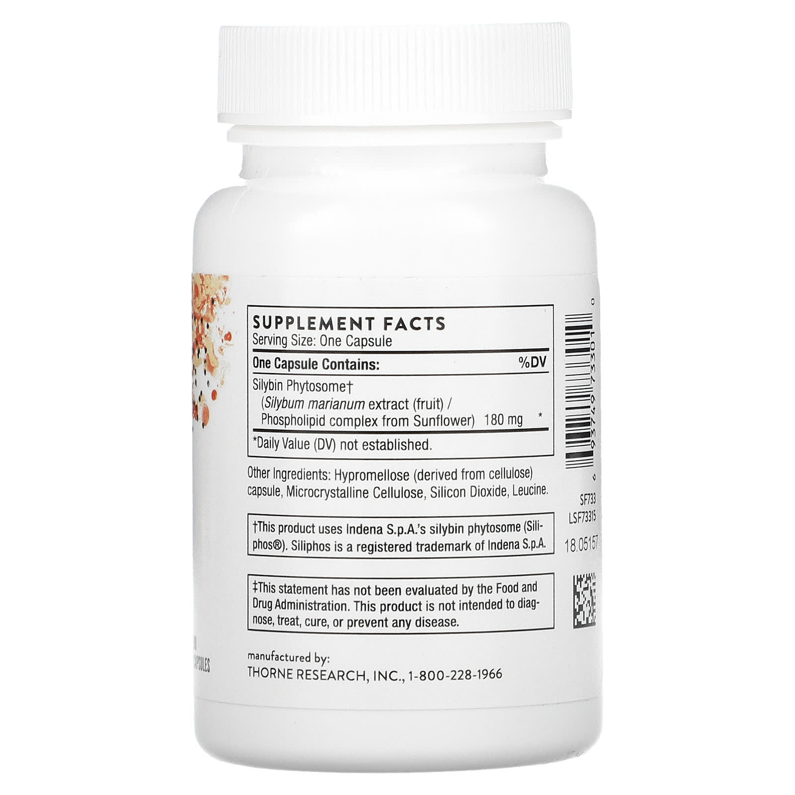 Thorne Research, Siliphos, 90 Capsules UPC 693749733010 | HiLife Vitamins