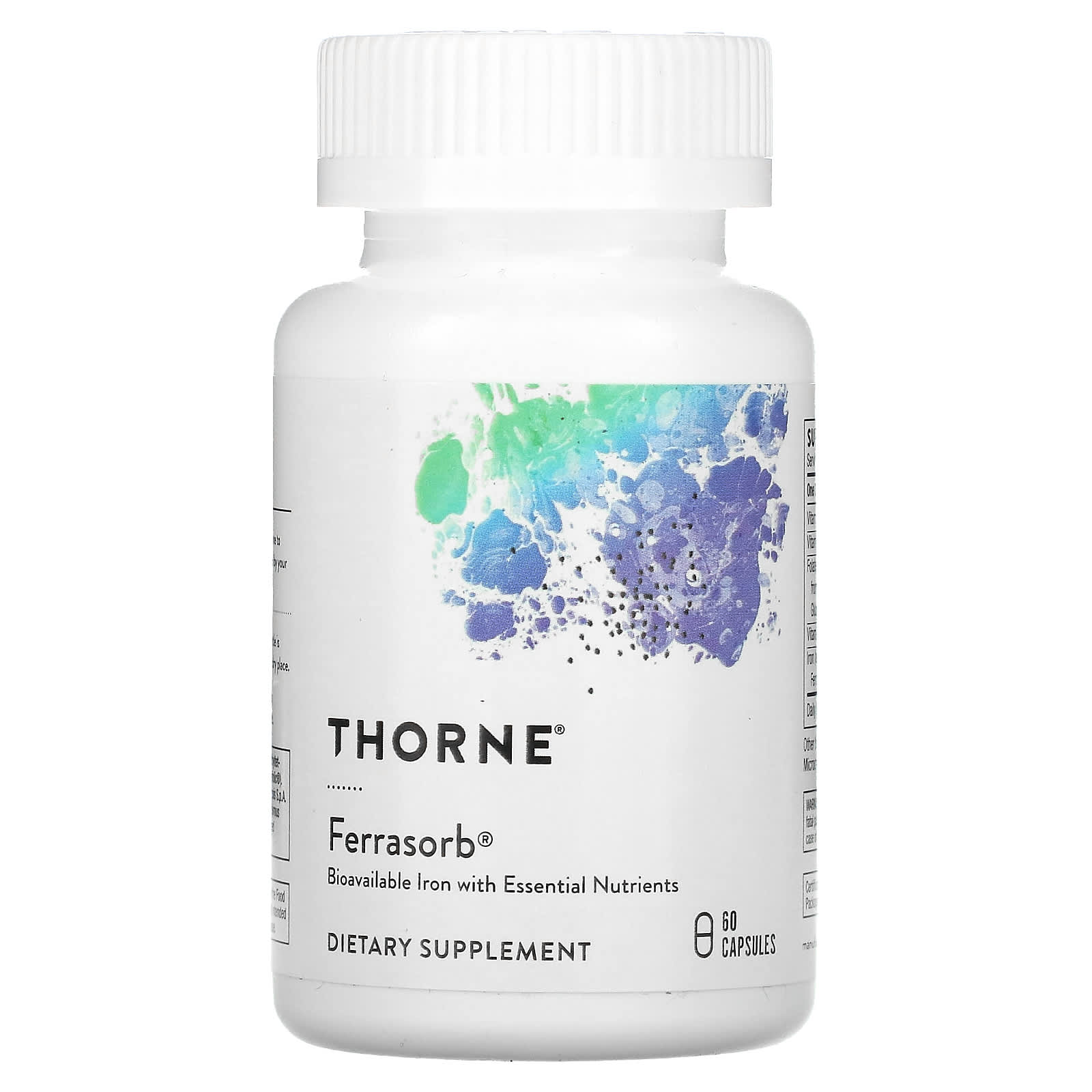 Thorne Research, Advanced Iron Complex (formerly Ferrasorb), 60 Capsules UPC 693749750031 | HiLife Vitamins