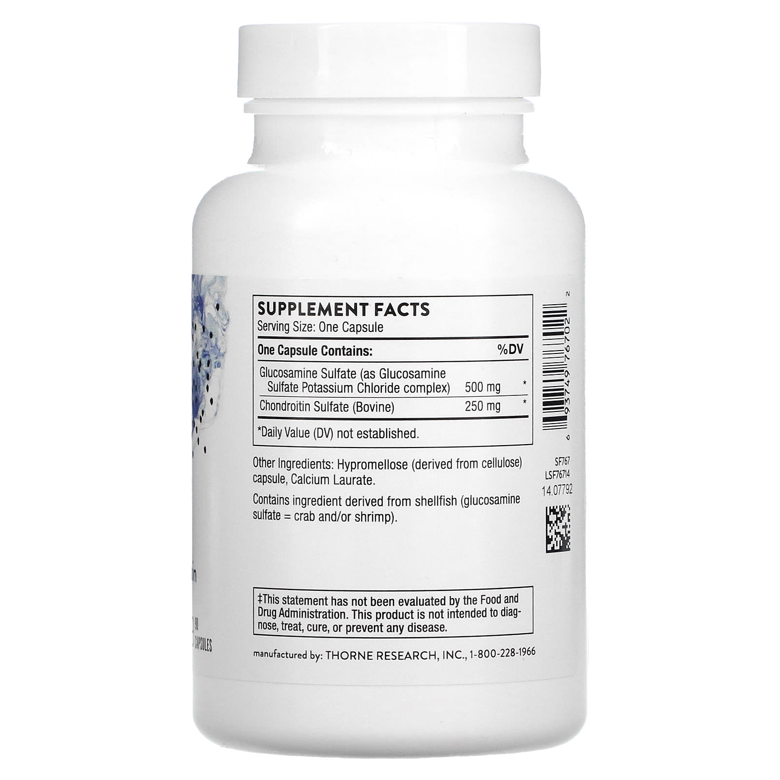 Thorne Research, Glucosamine & Chondroitin, 90 Capsules UPC 693749767022 | HiLife Vitamins