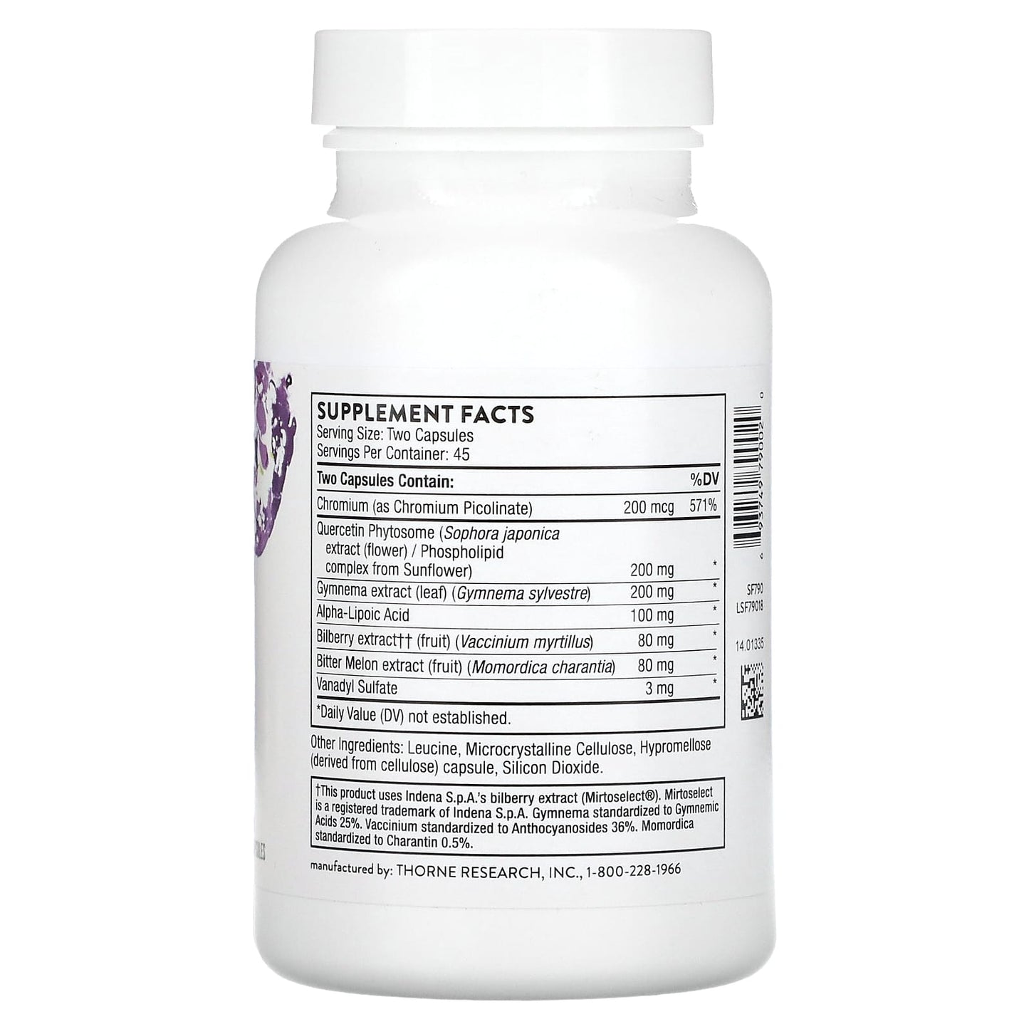 Thorne Research, Diabenil, 90 Capsules UPC 693749790020 | HiLife Vitamins