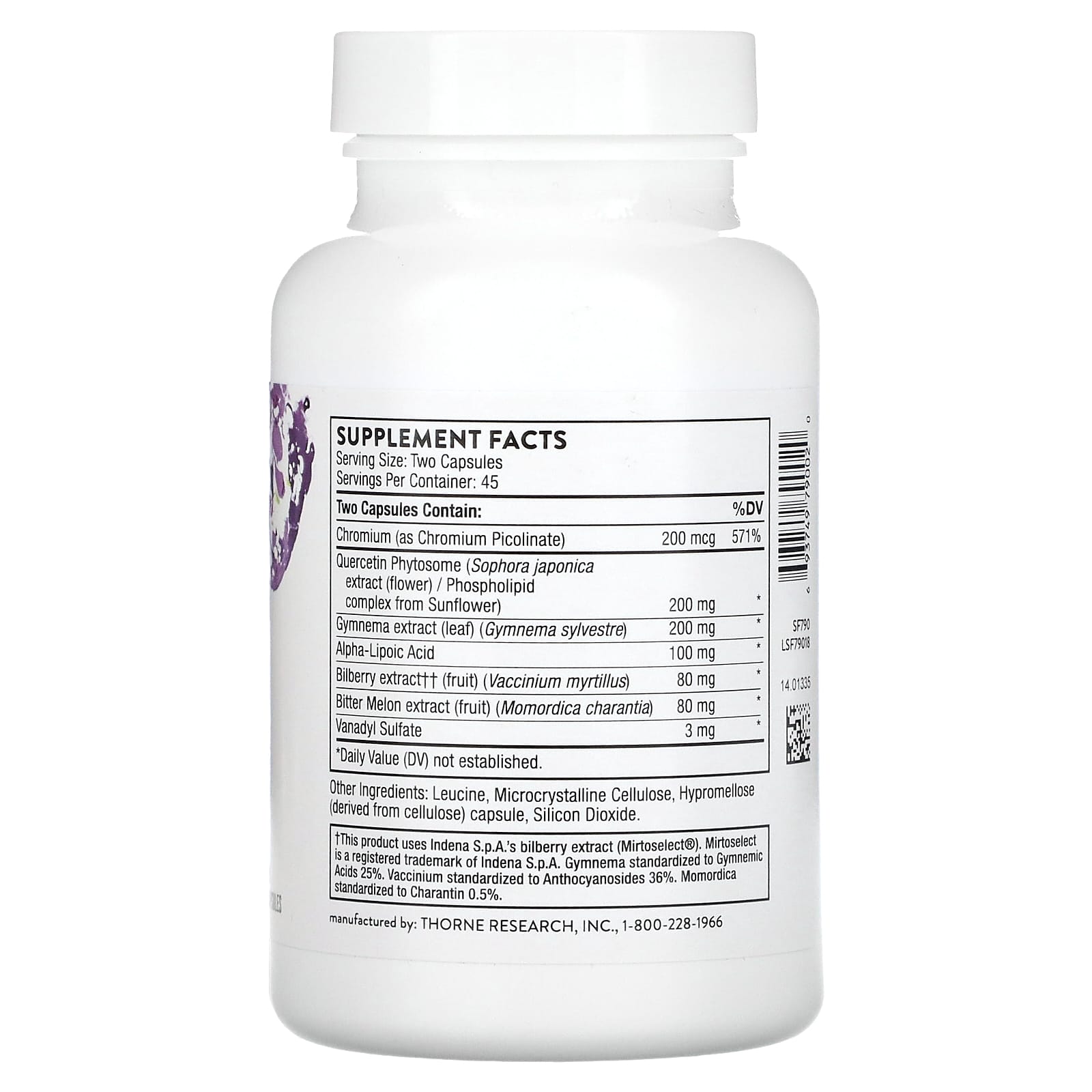 Thorne Research, Diabenil, 90 Capsules UPC 693749790020 | HiLife Vitamins