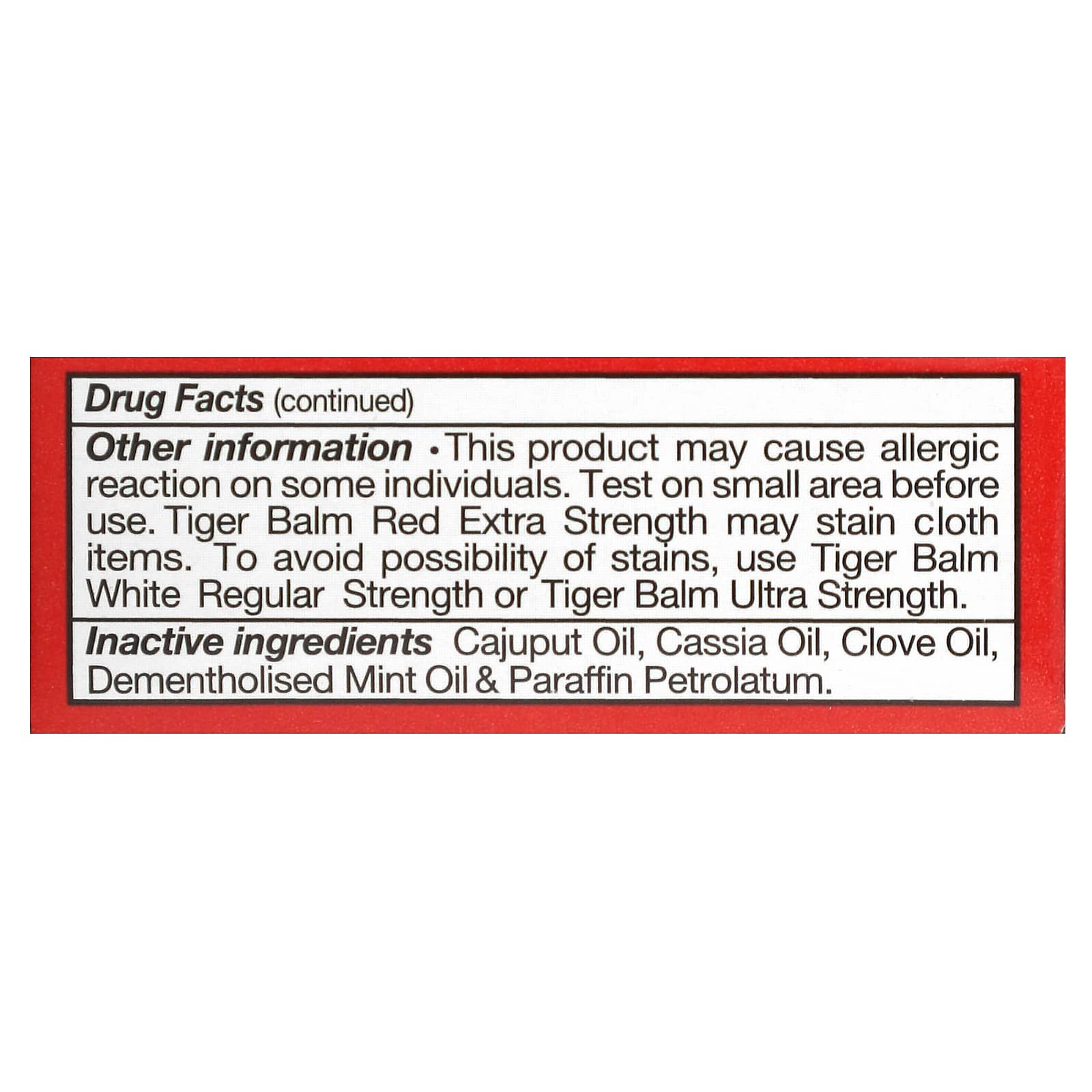Tiger Balm, Tiger Balm Red, 0.14 Oz UPC 039278200300 | Hilife Vitamins