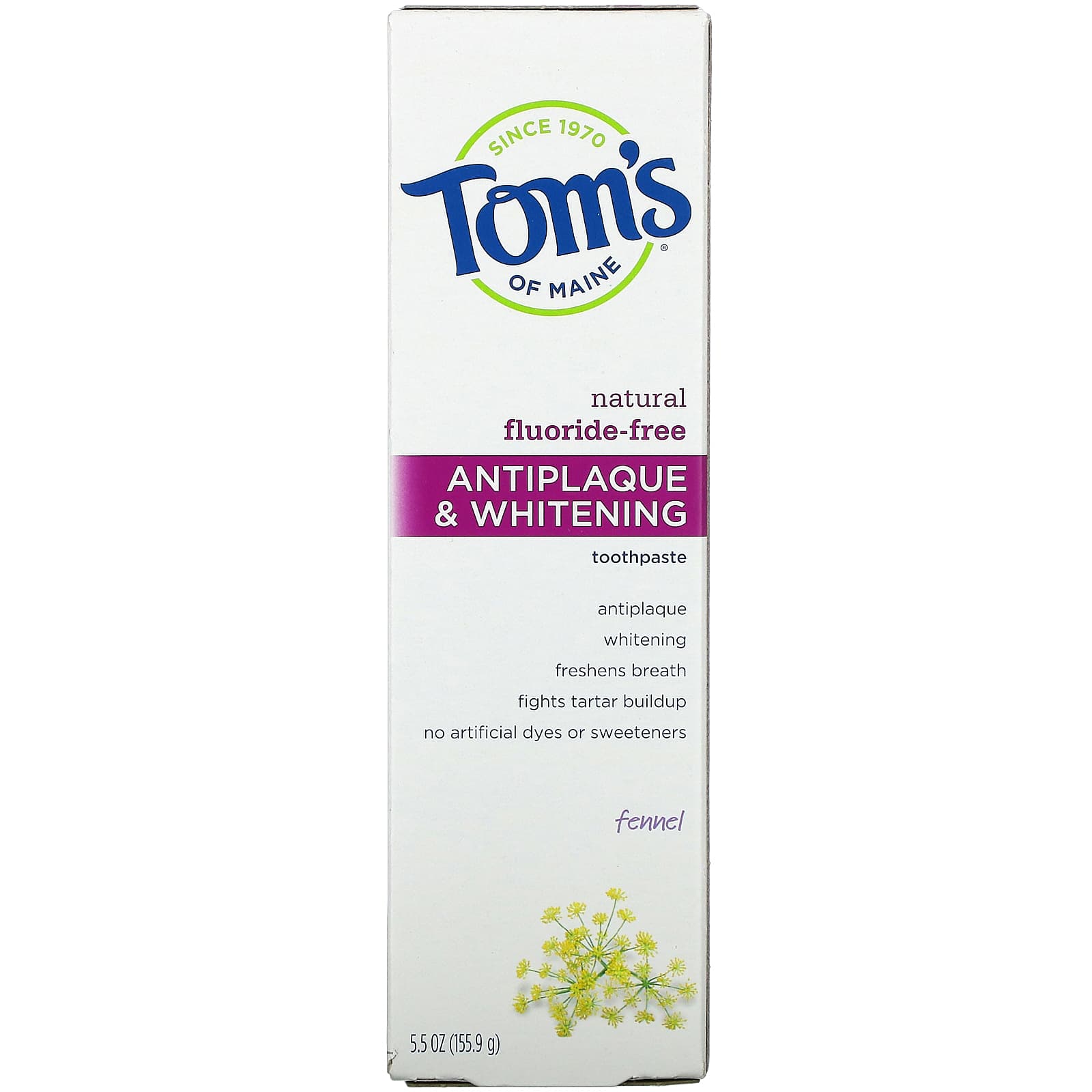 Tom’s Of Maine, Toothpaste Tartar Control/Whitening Fennel, 5.5 Oz - [product_sku] | HiLife Vitamins
