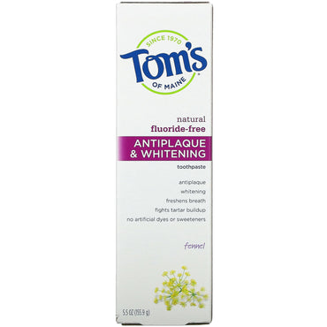 Tom’s Of Maine, Toothpaste Tartar Control/Whitening Fennel, 5.5 Oz UPC 077326830758 | HiLife Vitamins