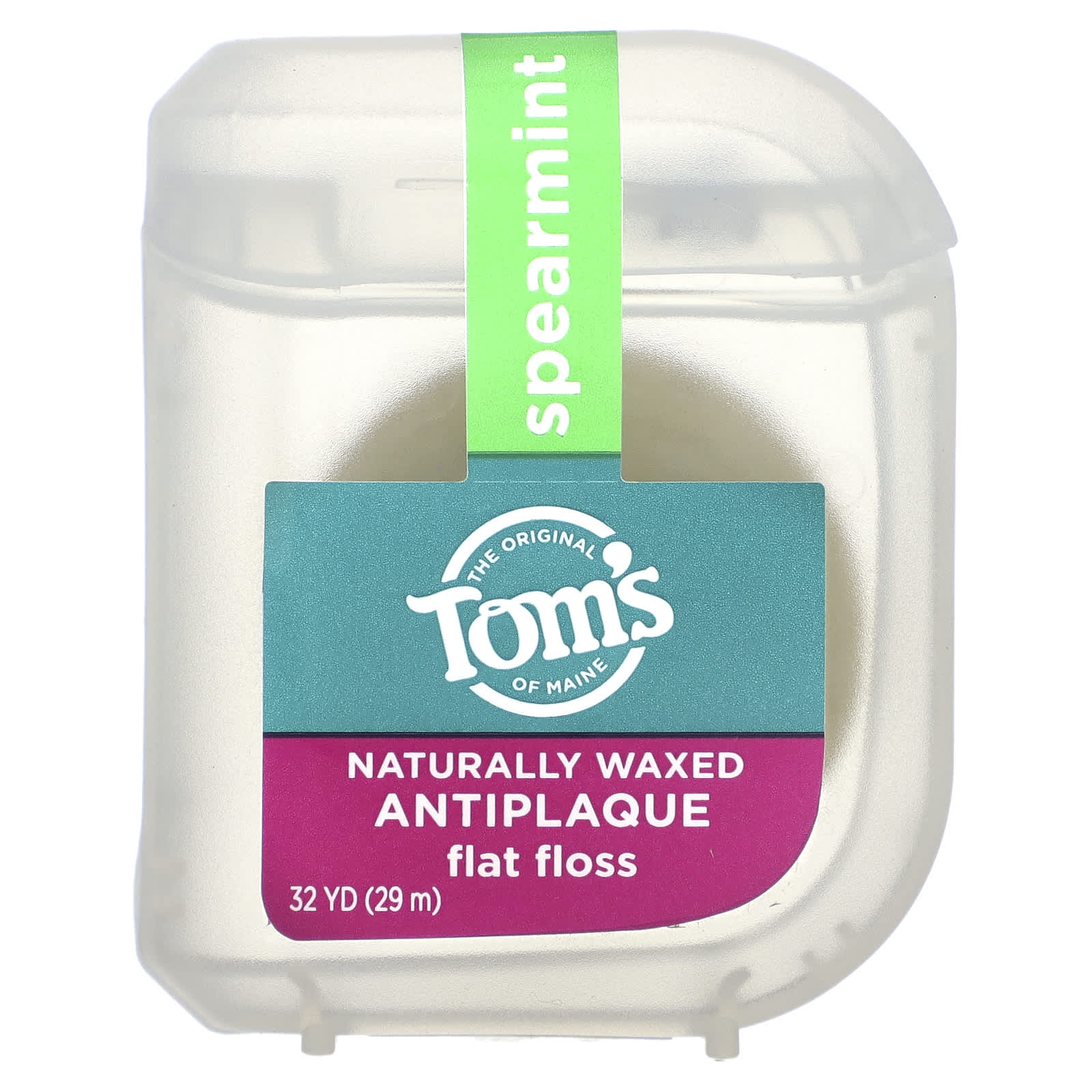 Tom’s Of Maine, Floss AntiPlaque Flat Spearmint, 32 UPC 077326980309 | Hilife Vitamins