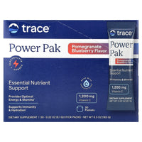 Trace Minerals, Power Pak, Pomegranate Blueberry, 30 Stick Packs 0.22 oz (6.1 g) Each UPC 878941003479 | HiLife Vitamins