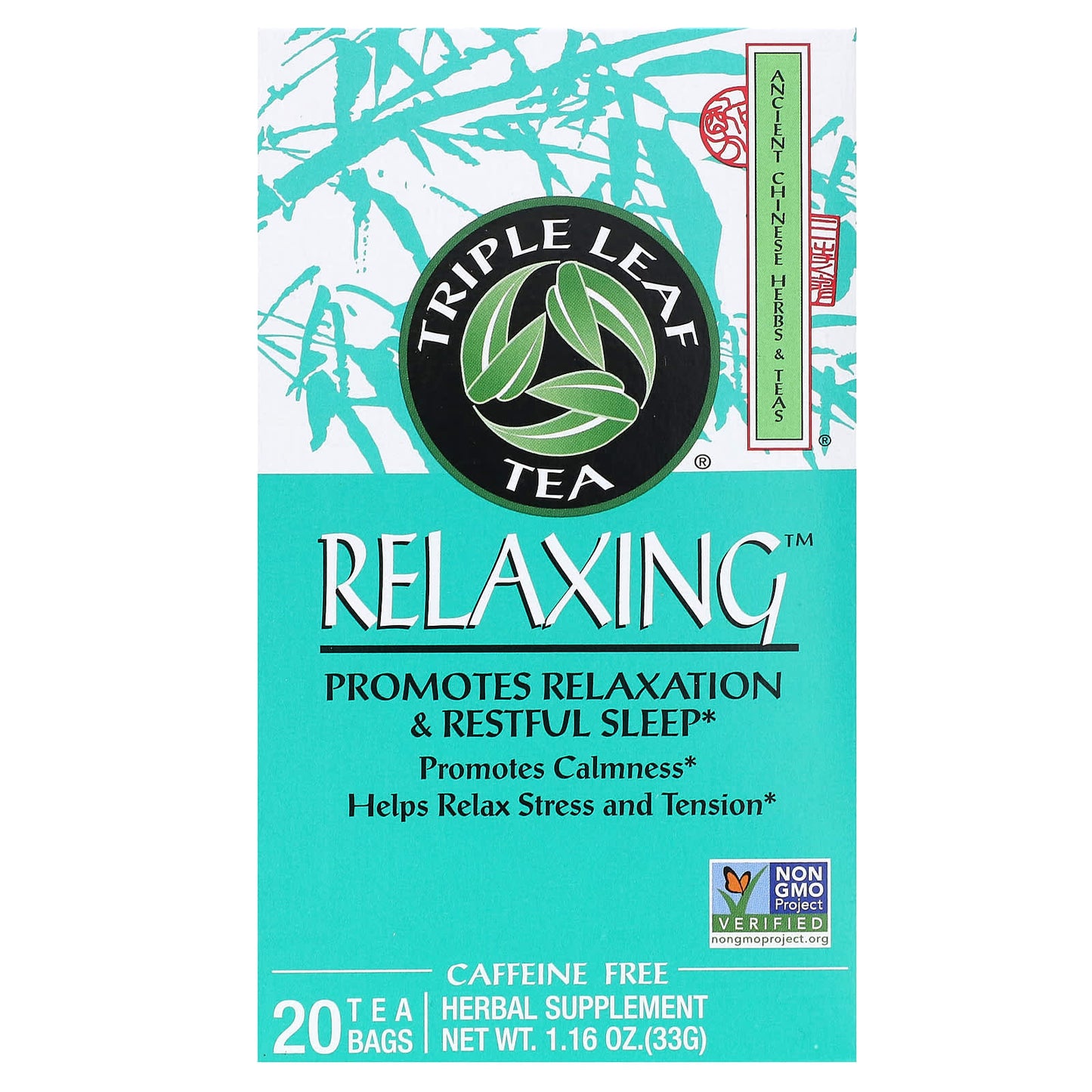 TRIPLE LEAF TEA, Relaxing Tea, 20 BAG UPC 023991000033 | Hilife Vitamins