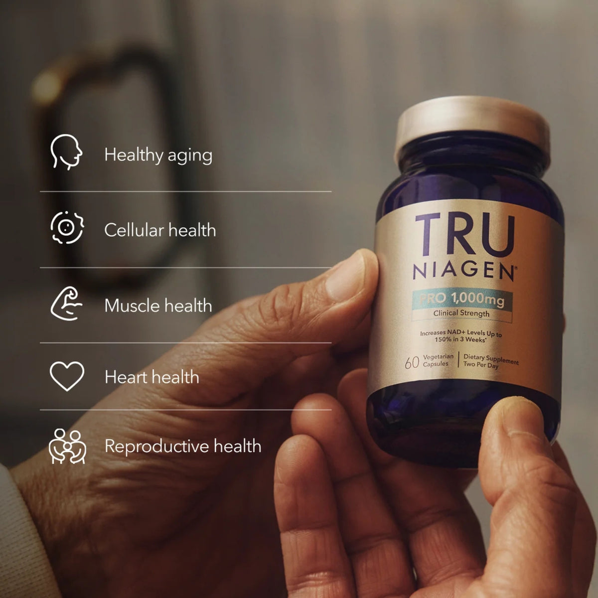Tru Niagen, Tru Niagen® Pro 1,000mg, 60 Vegetarian Capsules UPC 850015311802 | Hilife Vitamins