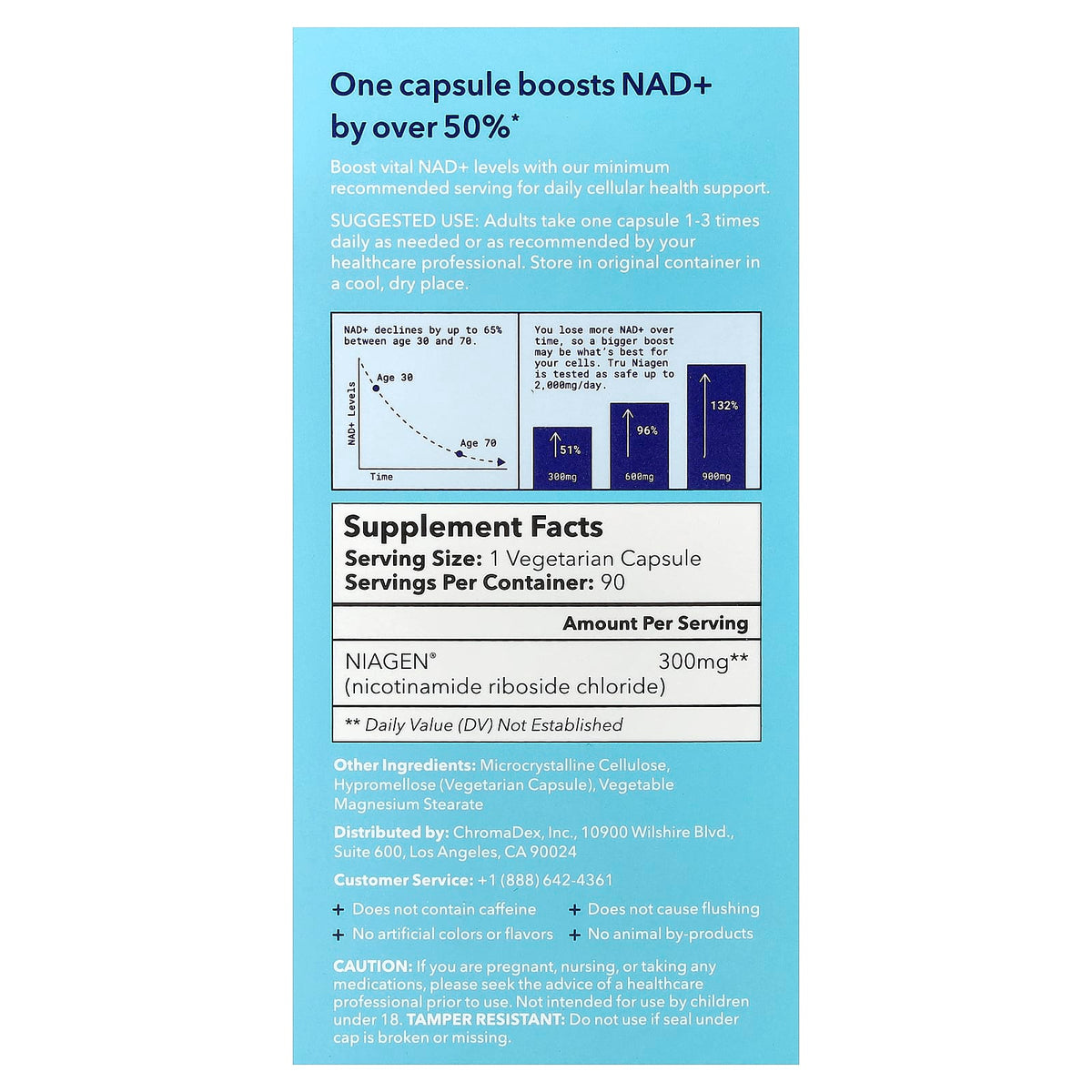 Tru Niagen, Age Better®, Nicotinamide Riboside (NR), 300 mg, 90 Vegetarian Capsules UPC 850015311895 | Hilife Vitamins