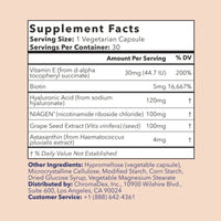Tru Niagen, Tru Niagen® Beauty, 30 Vegetarian Capsules UPC 850064273229 | Hilife Vitamins