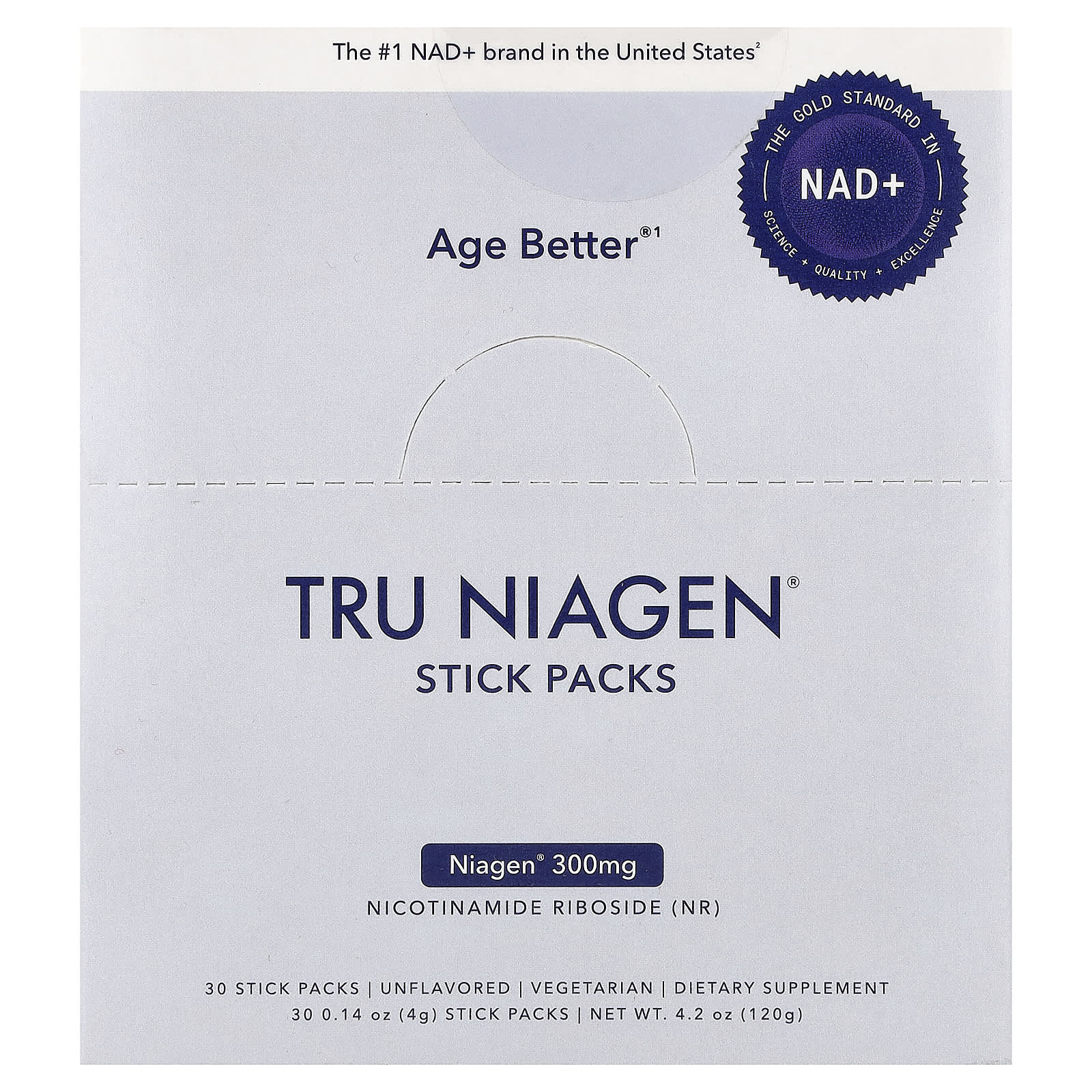 Tru Niagen, NAD+, Nicotinamide Riboside, Unflavored, 30 Stick Packs, 0.14 oz (4 g) Each UPC 856029008226 | Hilife Vitamins