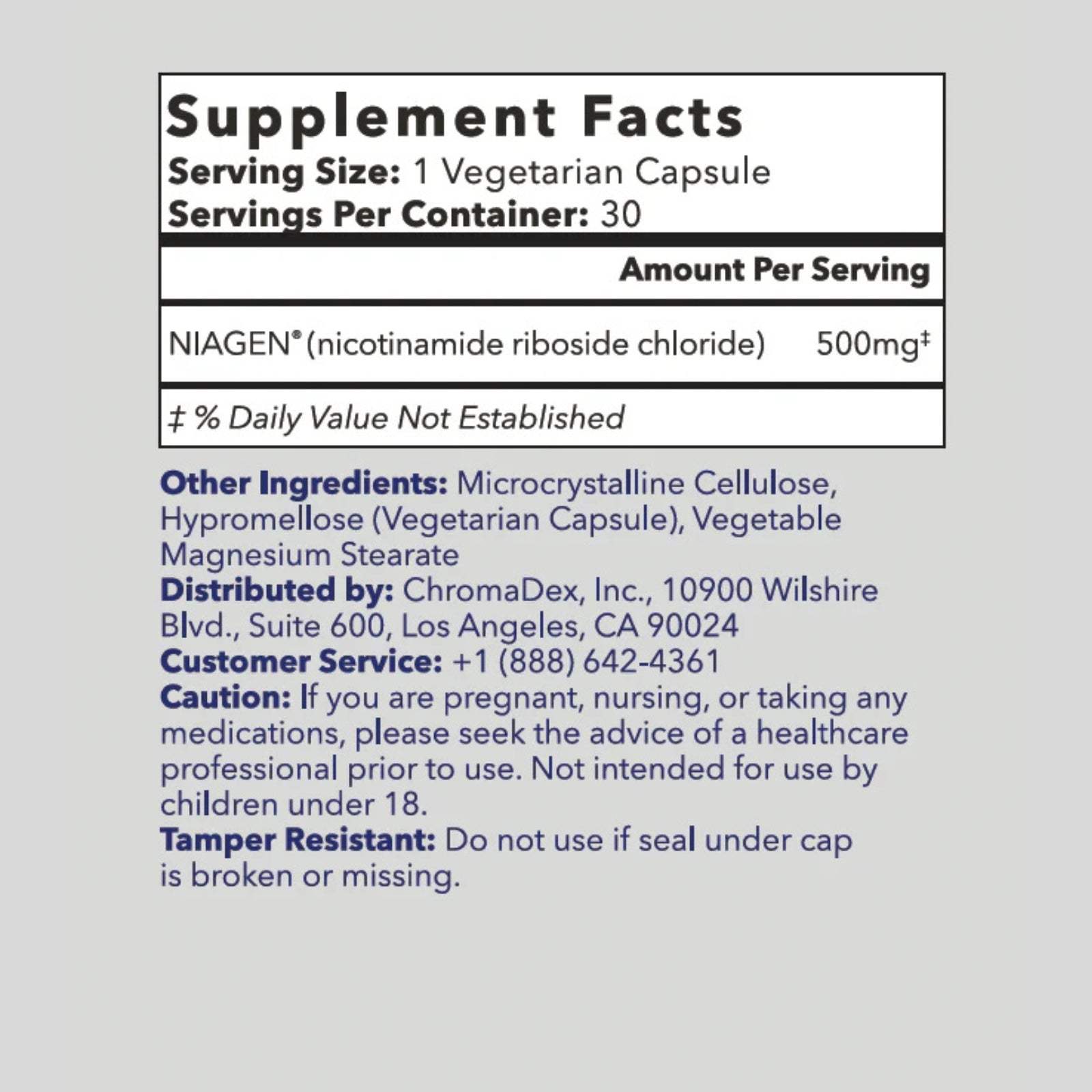 Tru Niagen, Tru Niagen® Advanced, 500mg, 30 Vegetarian Capsules UPC 856029008707 | Hilife Vitamins
