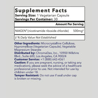 Tru Niagen, Tru Niagen® Advanced, 500mg, 30 Vegetarian Capsules UPC 856029008707 | Hilife Vitamins