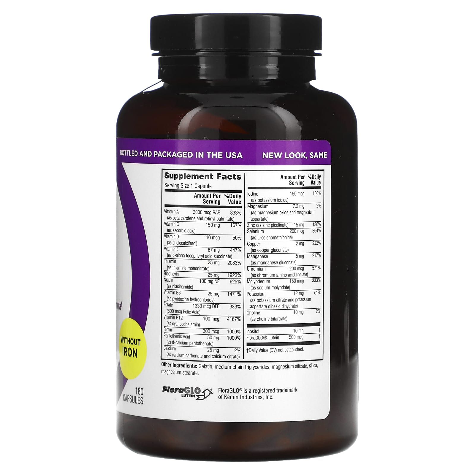 Twinlab, Daily One No Iron, 180 Capsules UPC 027434003551 | Hilife Vitamins