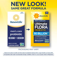 Renew Life, Men’s Care Probiotic, 90 Billion CFU, 30 Vegetarian Capsules UPC 631257121257 | HiLife Vitamins