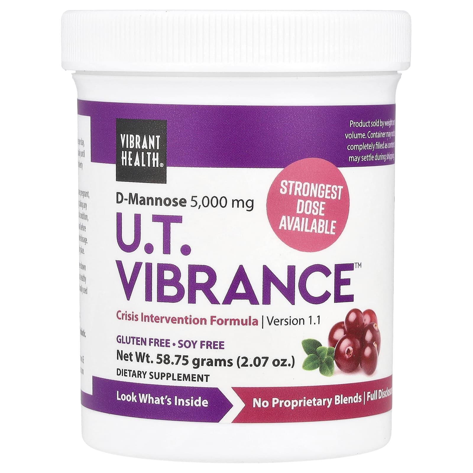 Vibrant Health, U.T. Vibrance powder, 2.07 Oz UPC 074306800305 | HiLife Vitamins