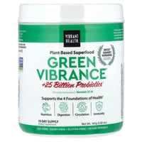 Vibrant Health, Green Vibrance® +25 Billion Probiotics, Version 21.0, 5.82 oz (165 g) UPC 074306800572 | Hilife Vitamins