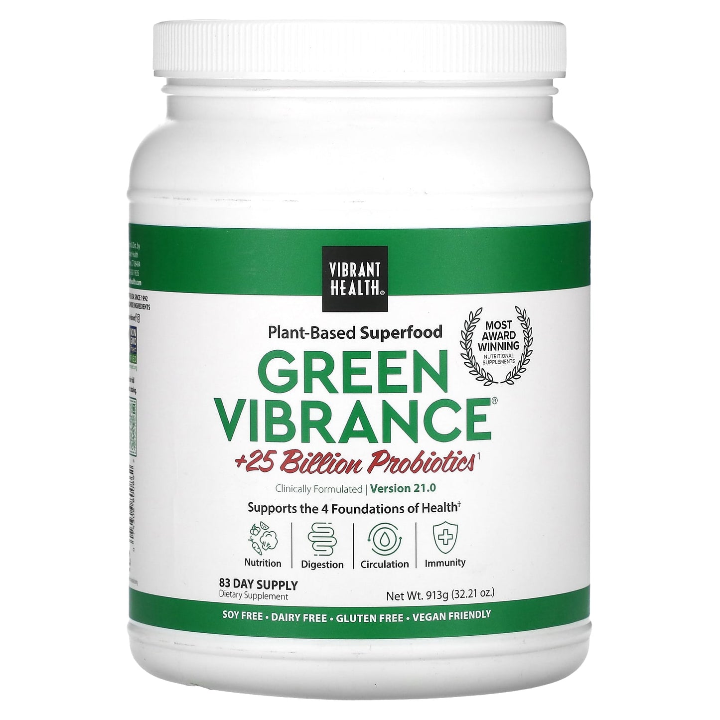 Vibrant Health, Green Vibrance Powder, 32.21 oz UPC 074306800862 | HiLife Vitamins