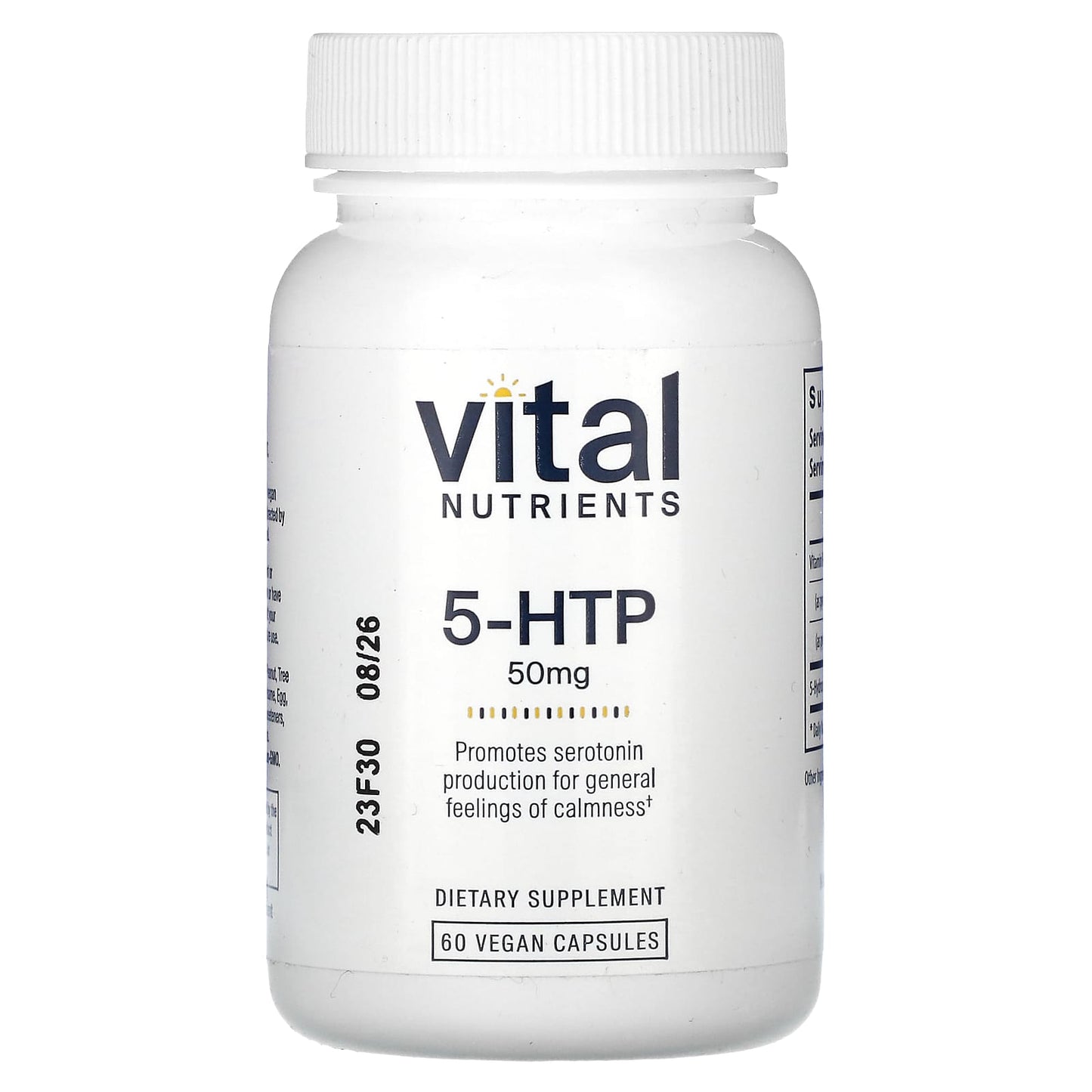 Vital Nutrients, 5-HTP, 50 mg, 60 Capsules UPC 693465100110 | HiLife Vitamins