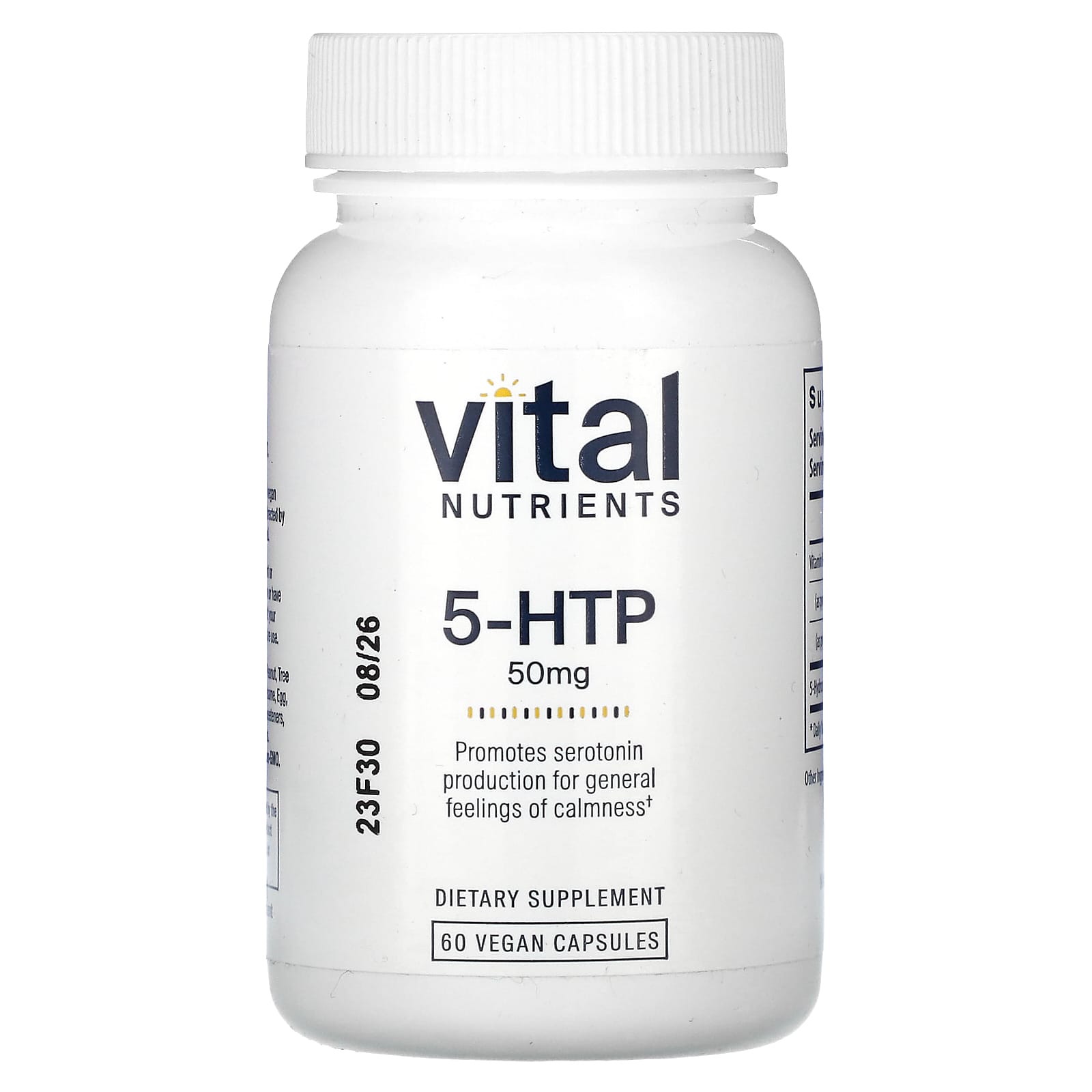Vital Nutrients, 5-HTP, 50 mg, 60 Capsules UPC 693465100110 | HiLife Vitamins