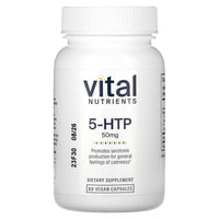 Vital Nutrients, 5-HTP, 50 mg, 60 Capsules UPC 693465100110 | HiLife Vitamins