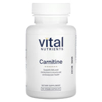 Vital Nutrients, Carnitine, 60 Vegan Capsules UPC 693465106112 | HiLife Vitamins