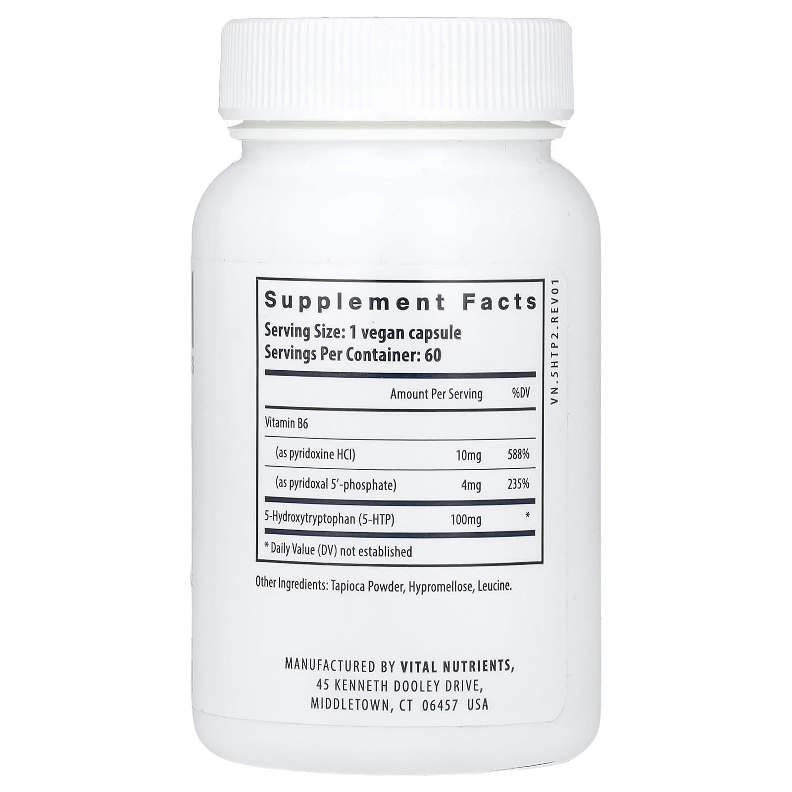 Vital Nutrients, 5-HTP, 100 mg, 60 Capsules UPC 693465110119 | HiLife Vitamins